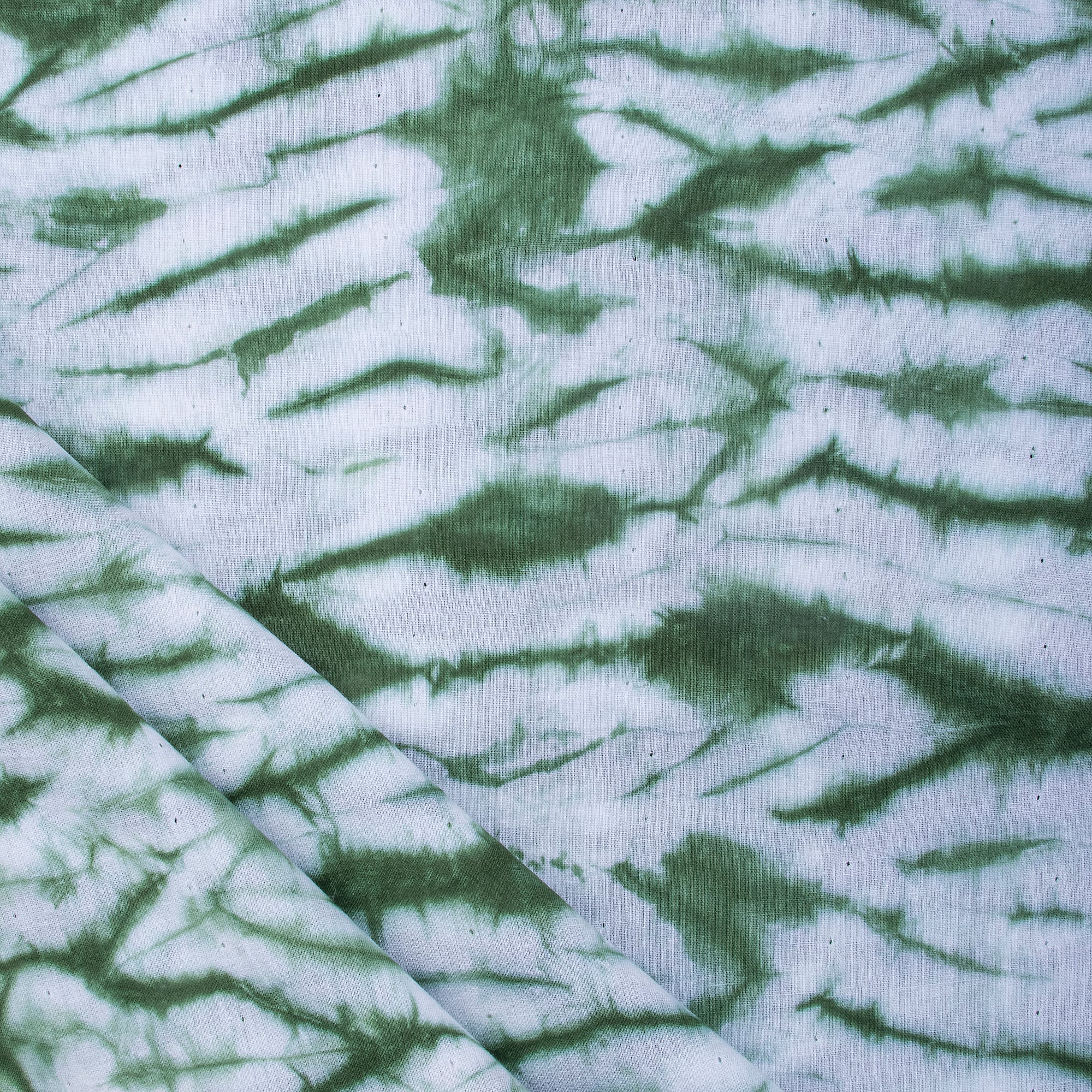 Shibori Green Tie Dye Cotton Fabric