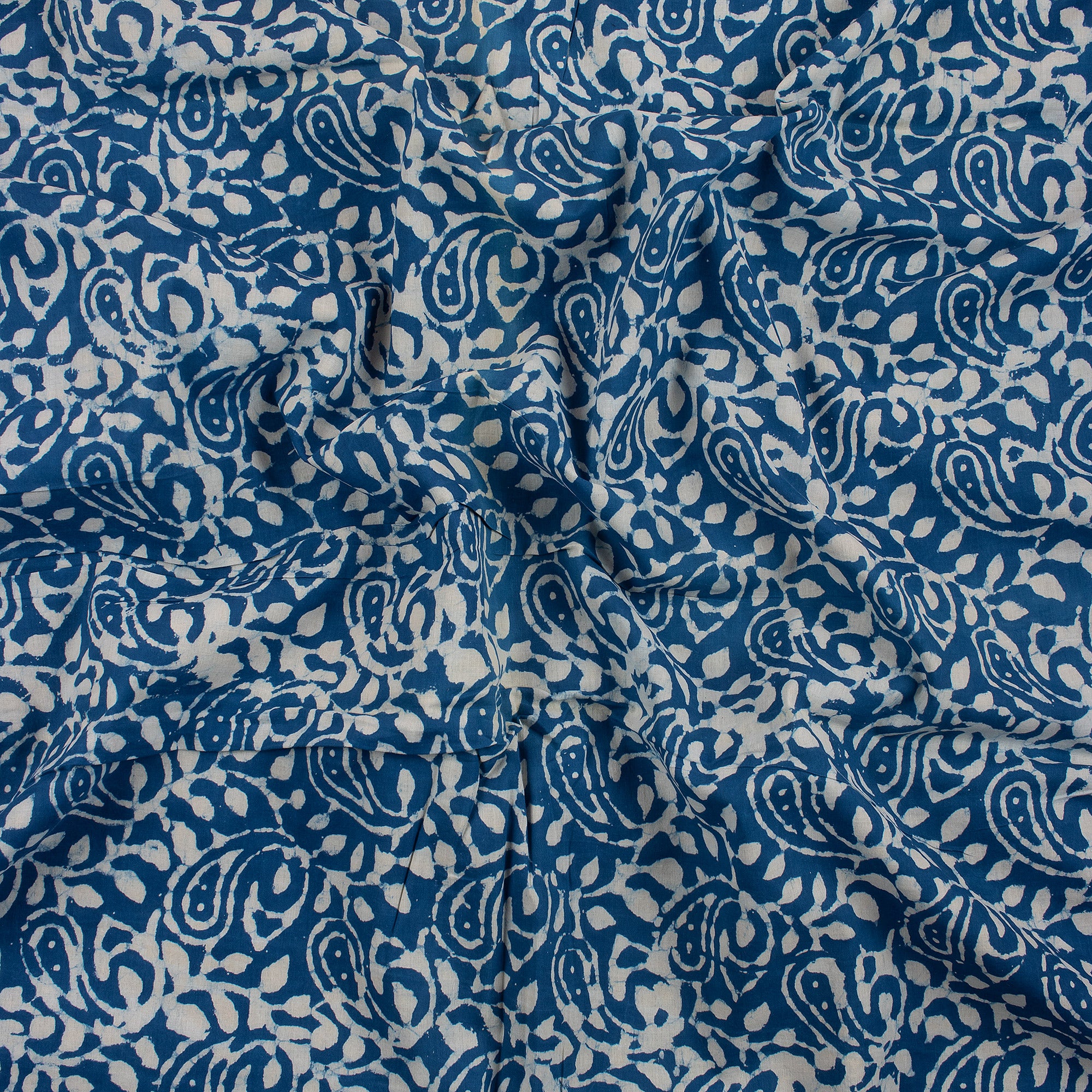Soft Premium Paisley Printed Indigo Dyed Fabric
