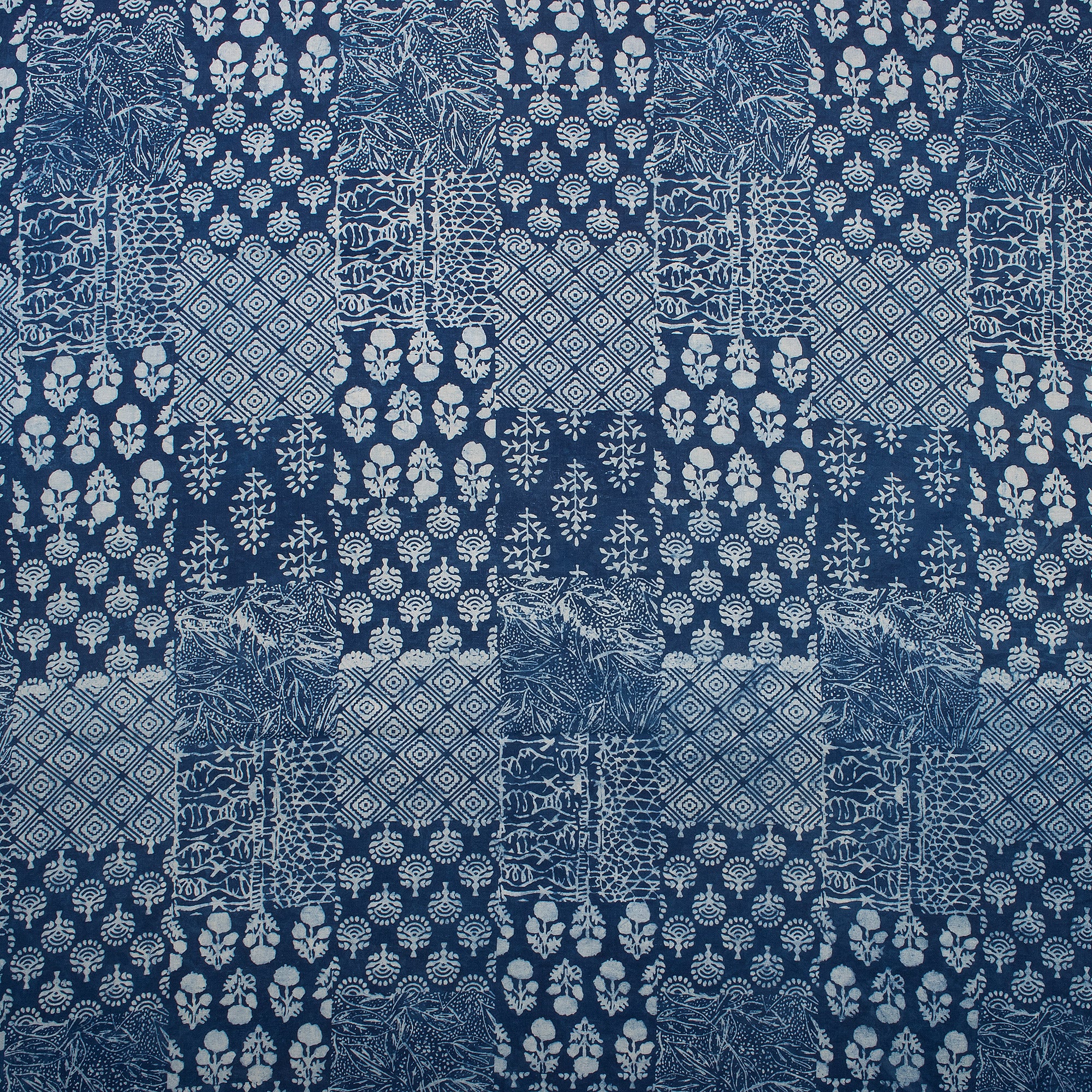 Soft & Sustainable Indigo Floral Organic Cotton Fabric