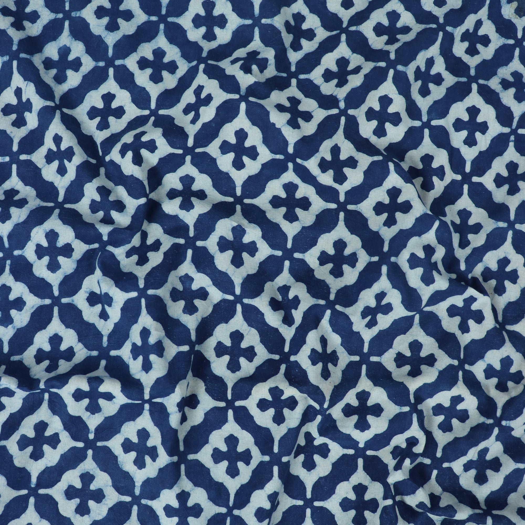 Soft Unique Hand Block Printed Indigo Fabric