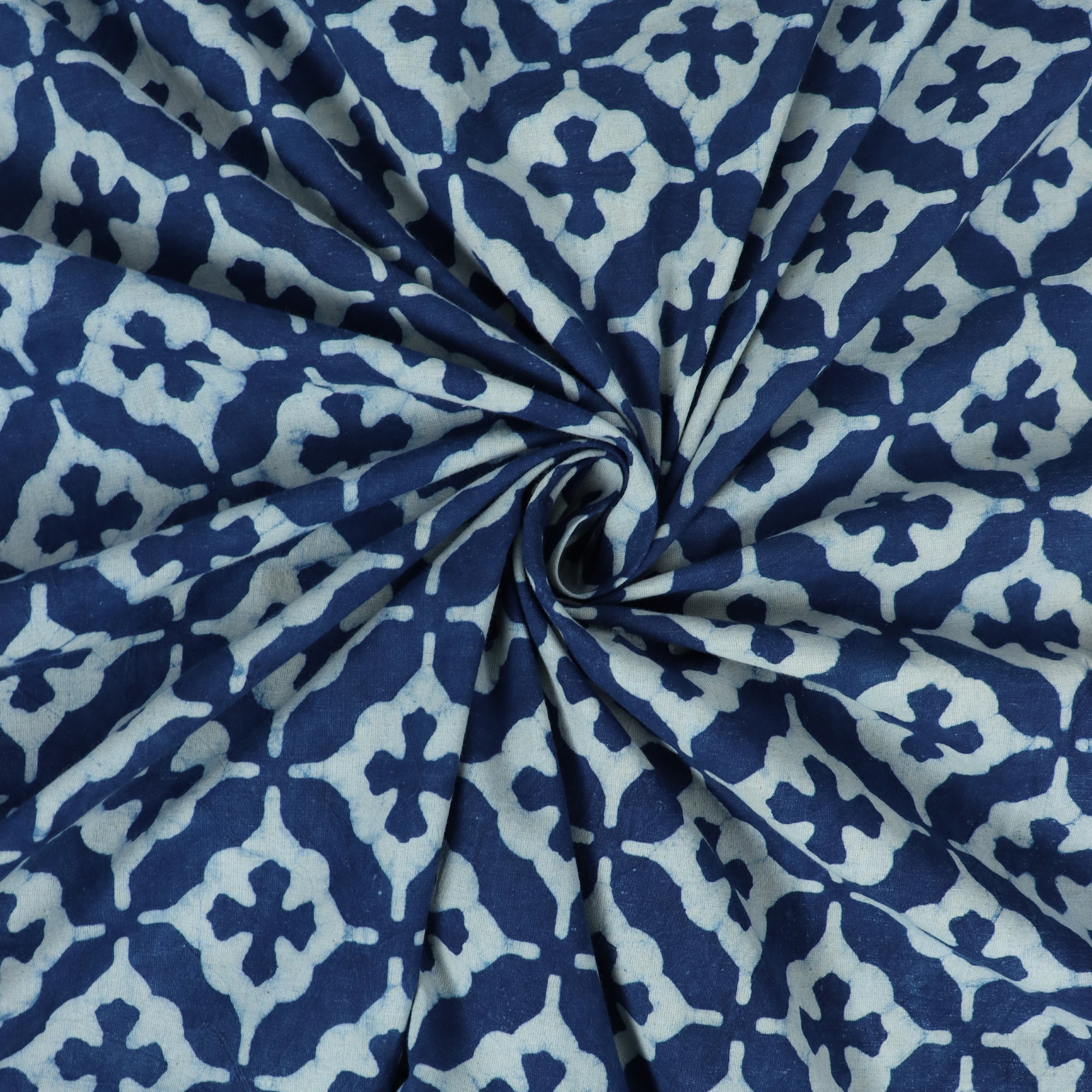 Soft Unique Hand Block Printed Indigo Fabric