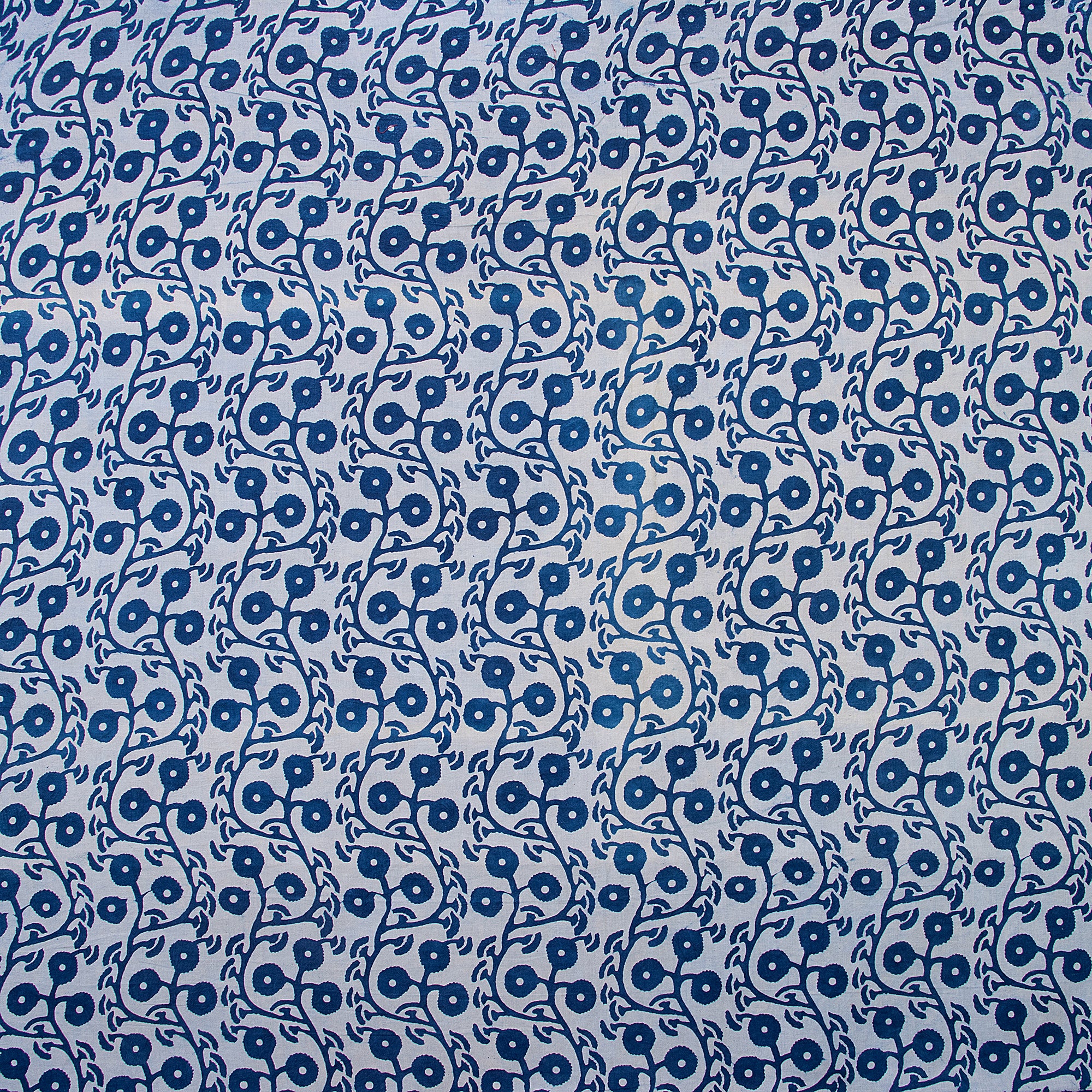 Softest Floral Blue Indigo Print Cotton Fabric
