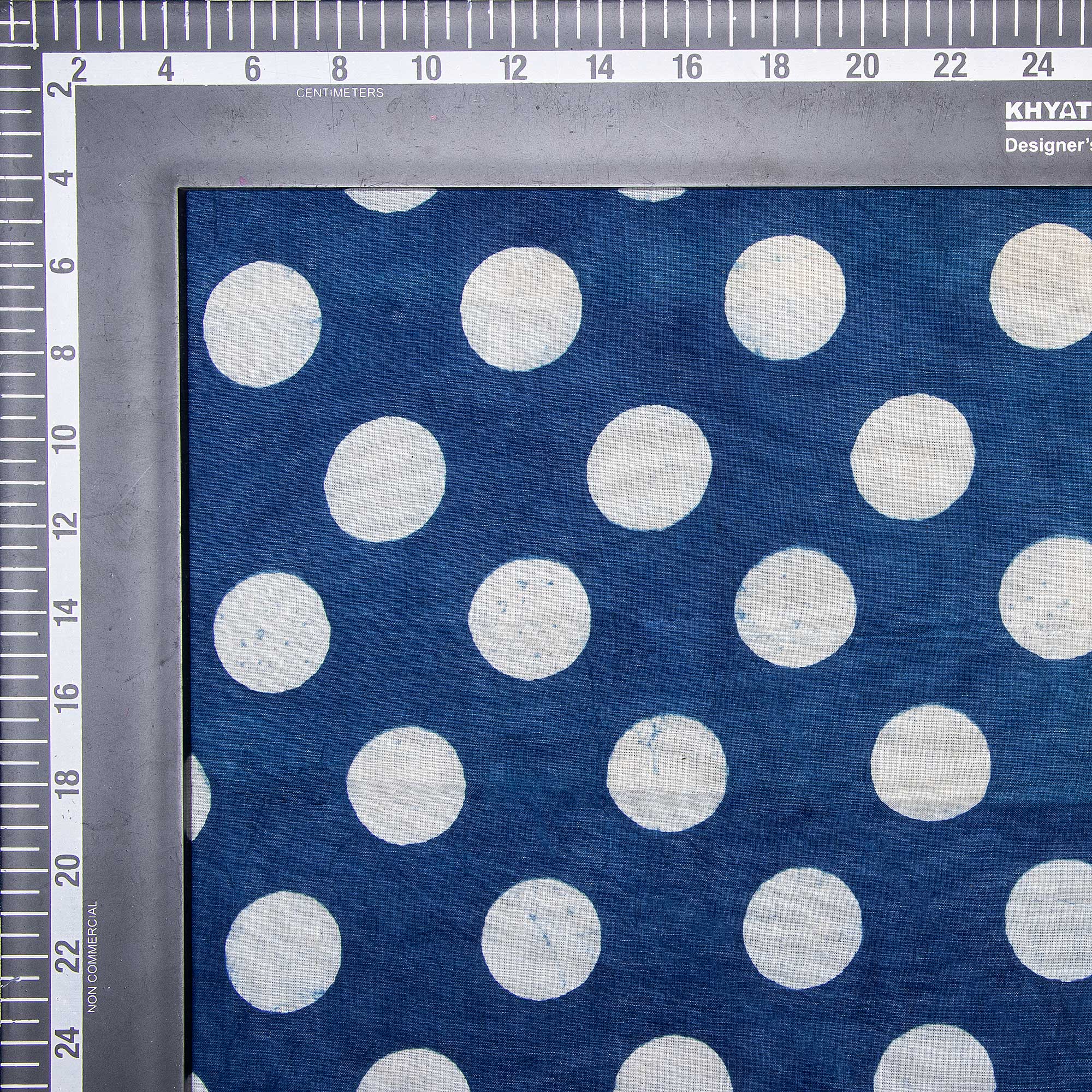 Softest Indigo Blue Polka Dots Cotton Yard Fabric