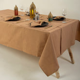 Solid Brown Indian Handmade Pure Cotton Dinner Cloth Table Covers
