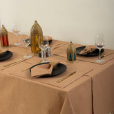Solid Brown Indian Handmade Pure Cotton Dinner Cloth Table Covers