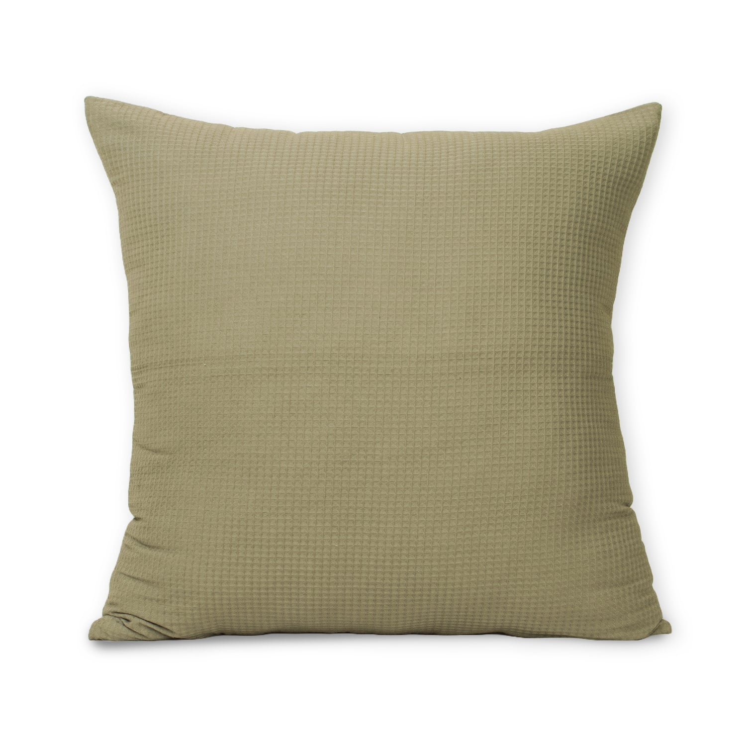 Solid Green Best Cotton Waffle Cushion Cover