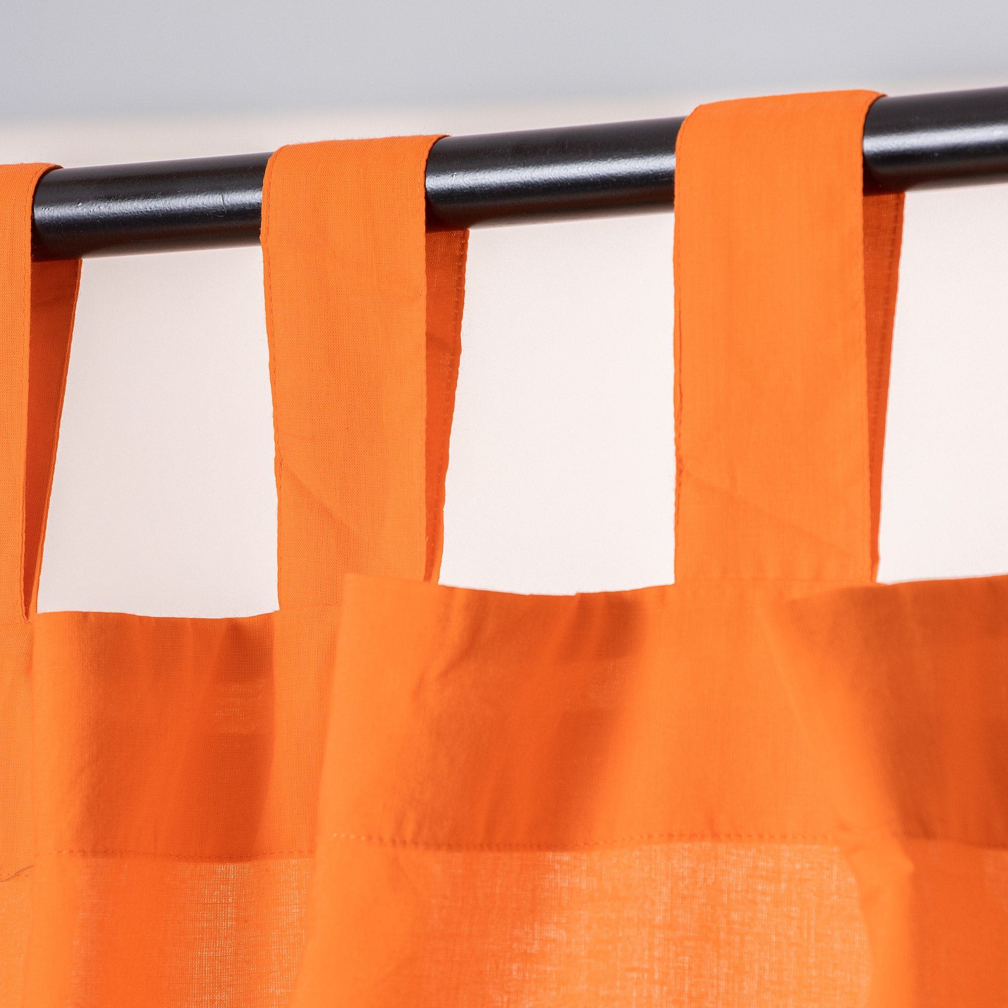 Solid Orange Cotton Curtains For Living Room