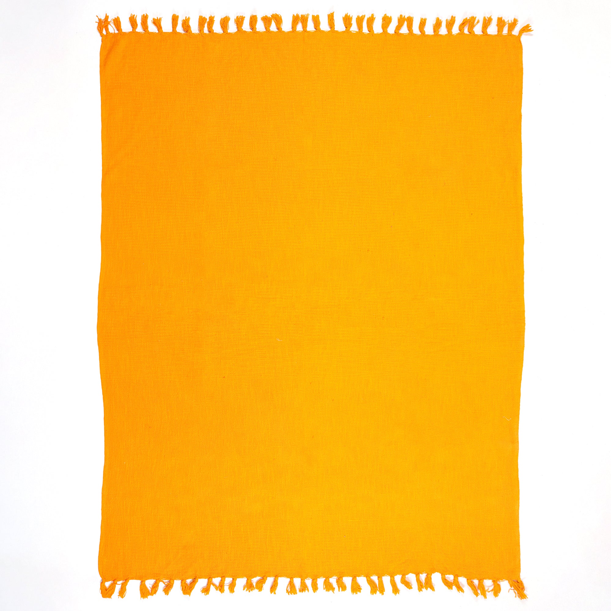 Solid Orange Cotton Indian Premium Throw for Sofa