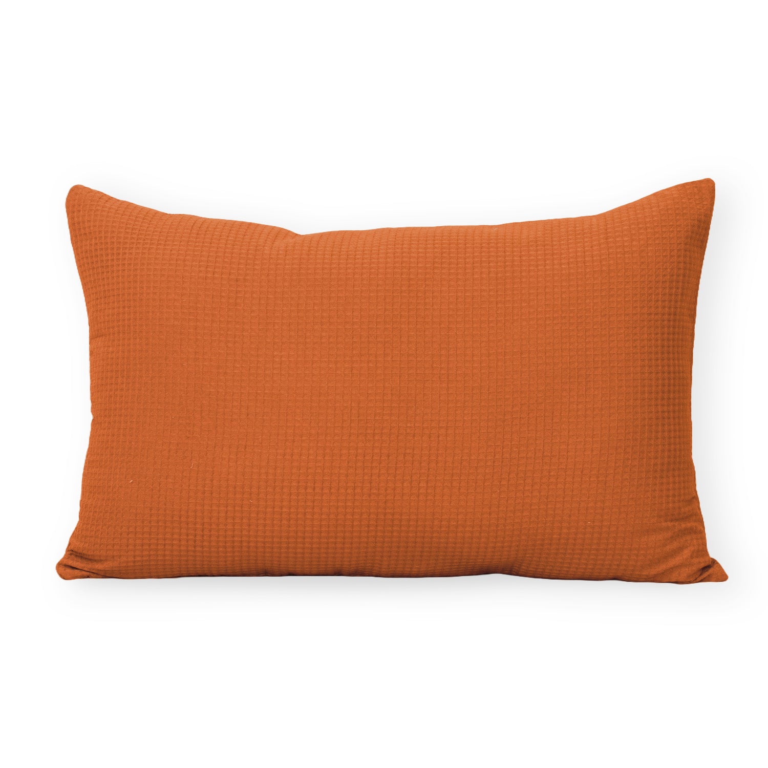 Solid Orange Cotton Waffle Pillow Cover for Farmhose