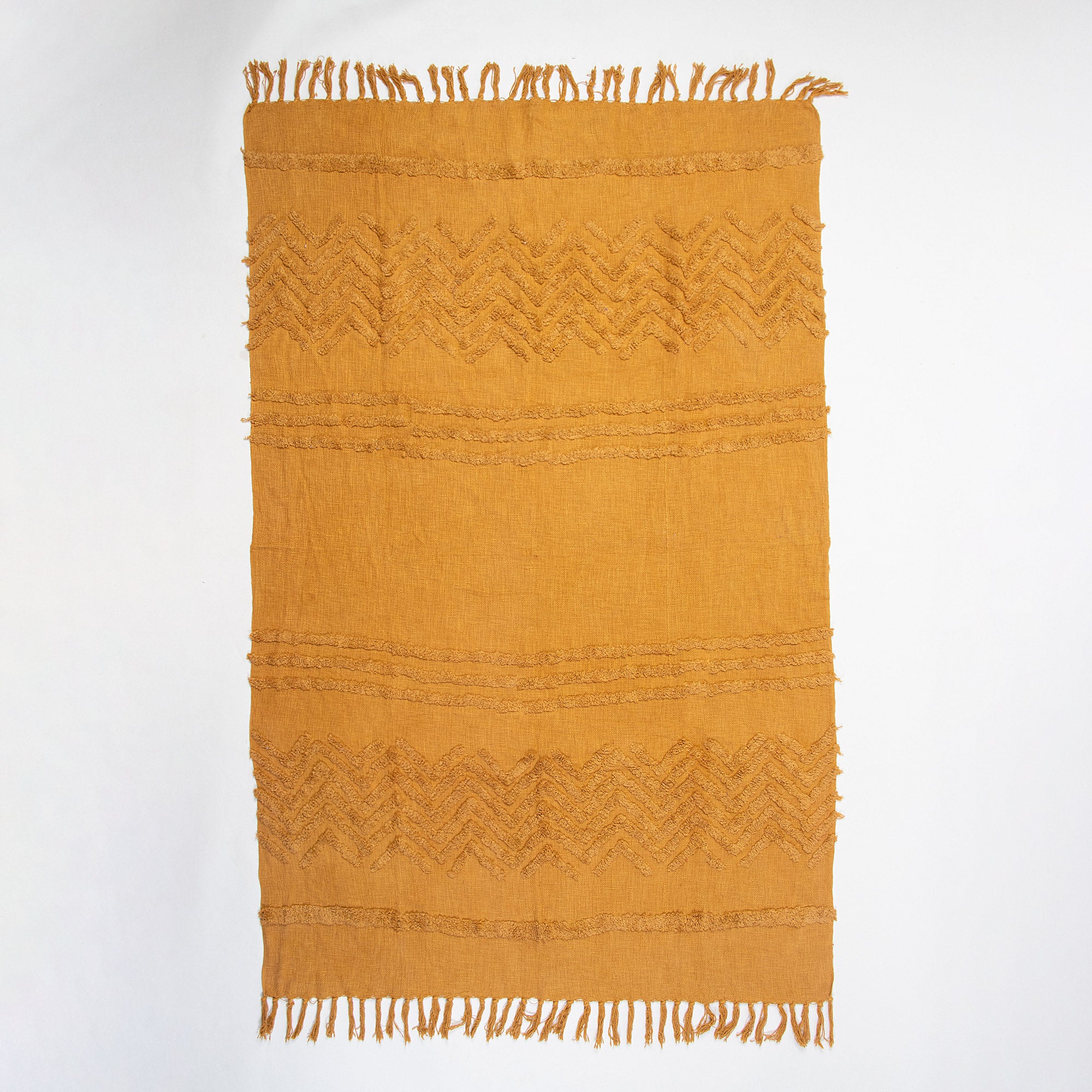 Solid Yellow Pure Cotton Couch Throw Blanket