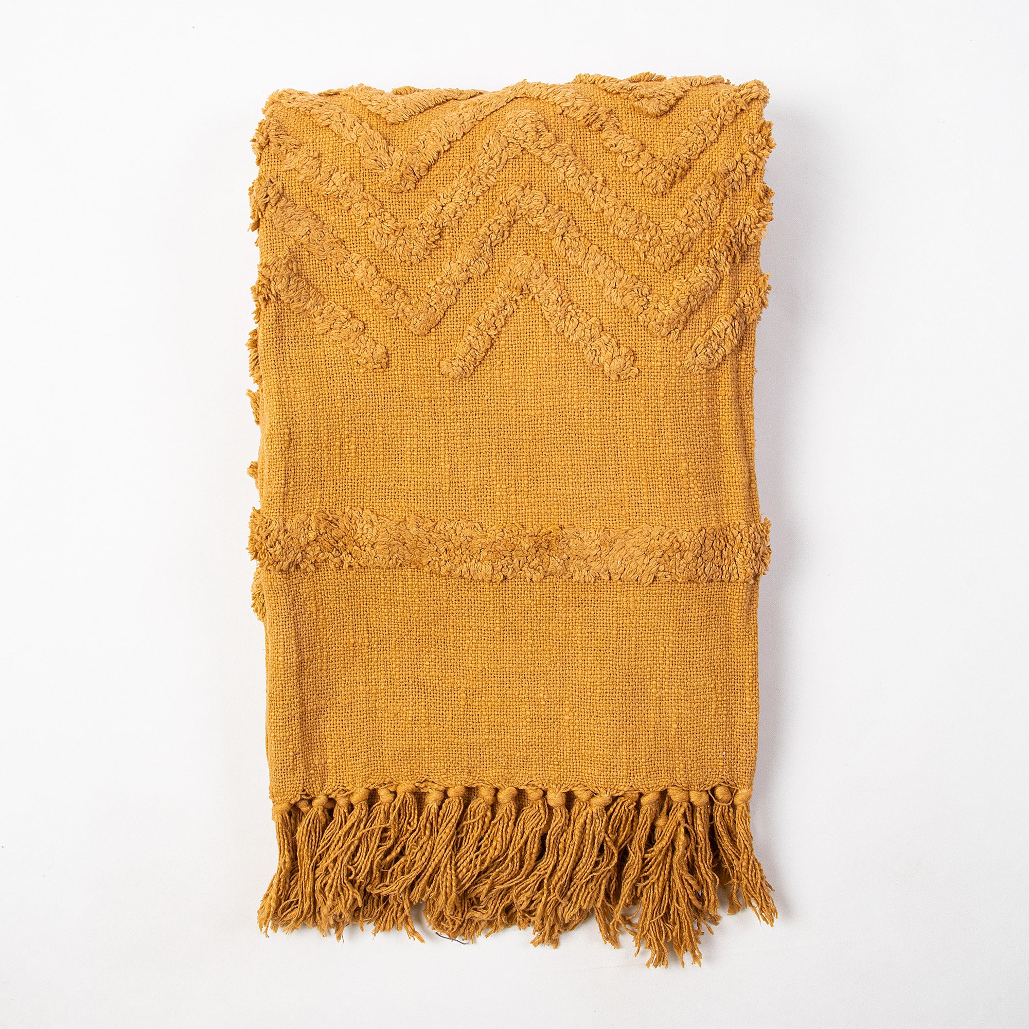 Solid Yellow Pure Cotton Couch Throw Blanket