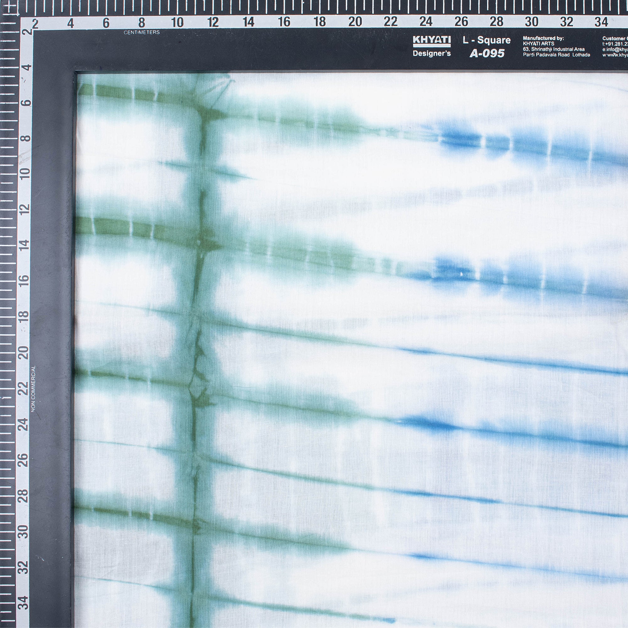 Striped Blue Cotton Tie Dye Shibori Fabric