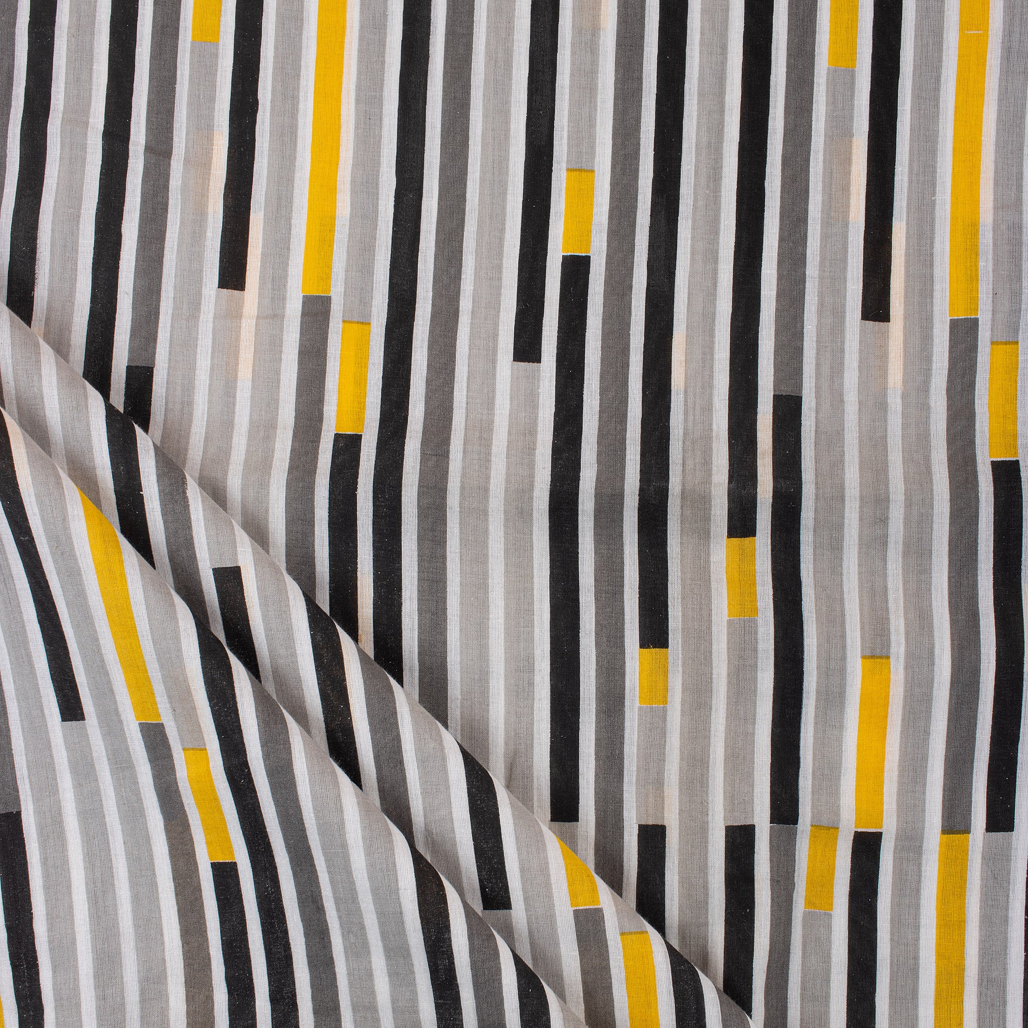 Striped Hand Printed Organic Cotton Fabric