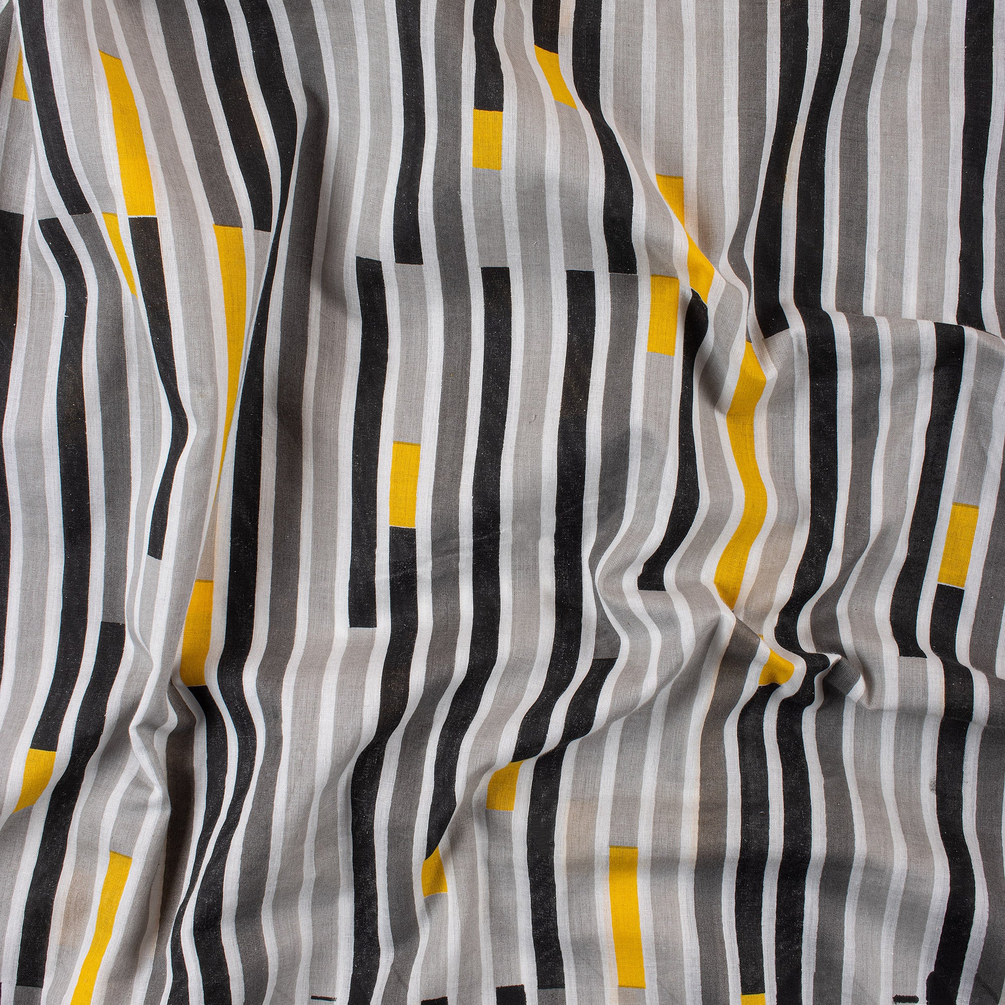 Striped Hand Printed Organic Cotton Fabric
