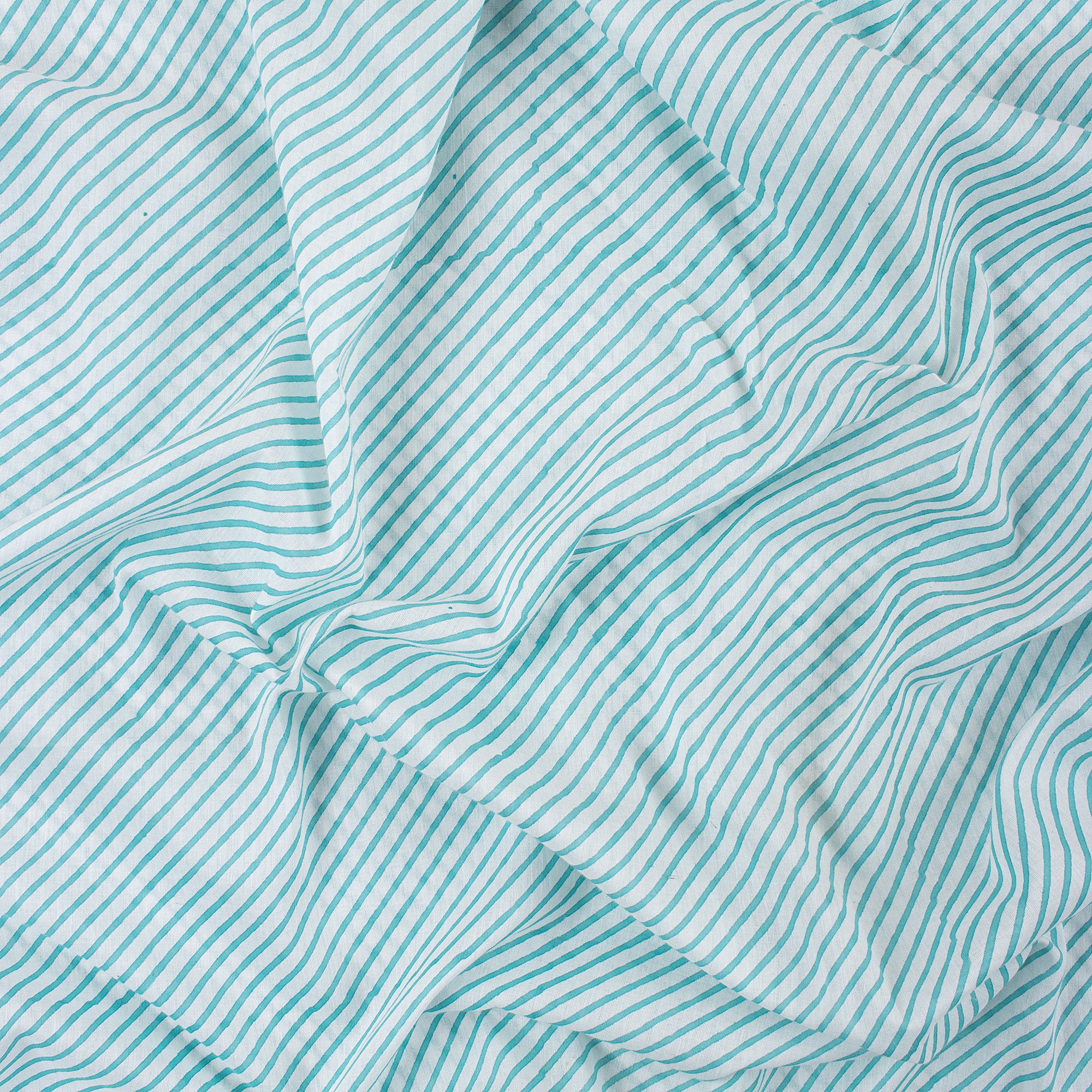 Striped Light Weighted Indian Block Print Fabric