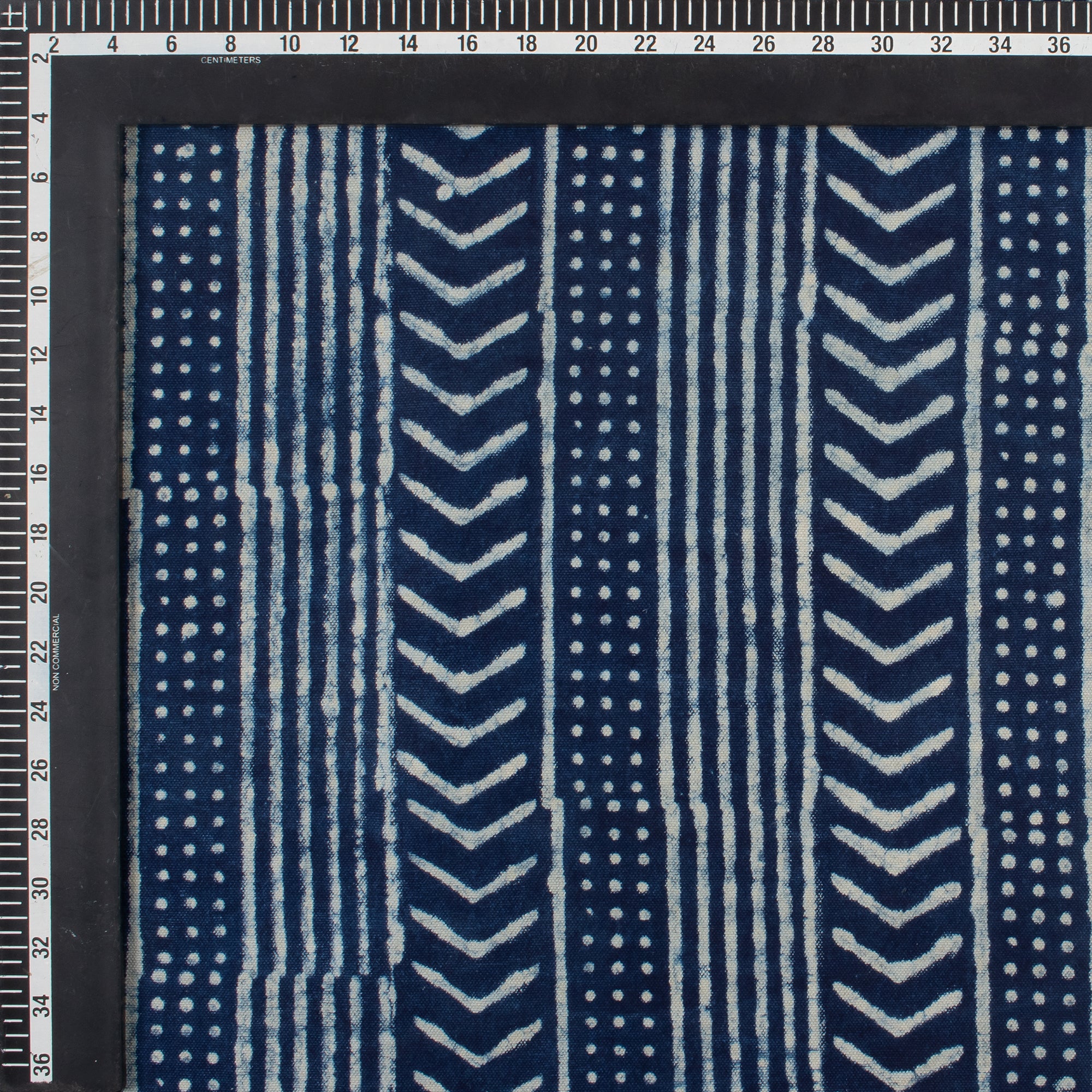 Striped Printed Indigo Duck Canvas Fabric By The Yard