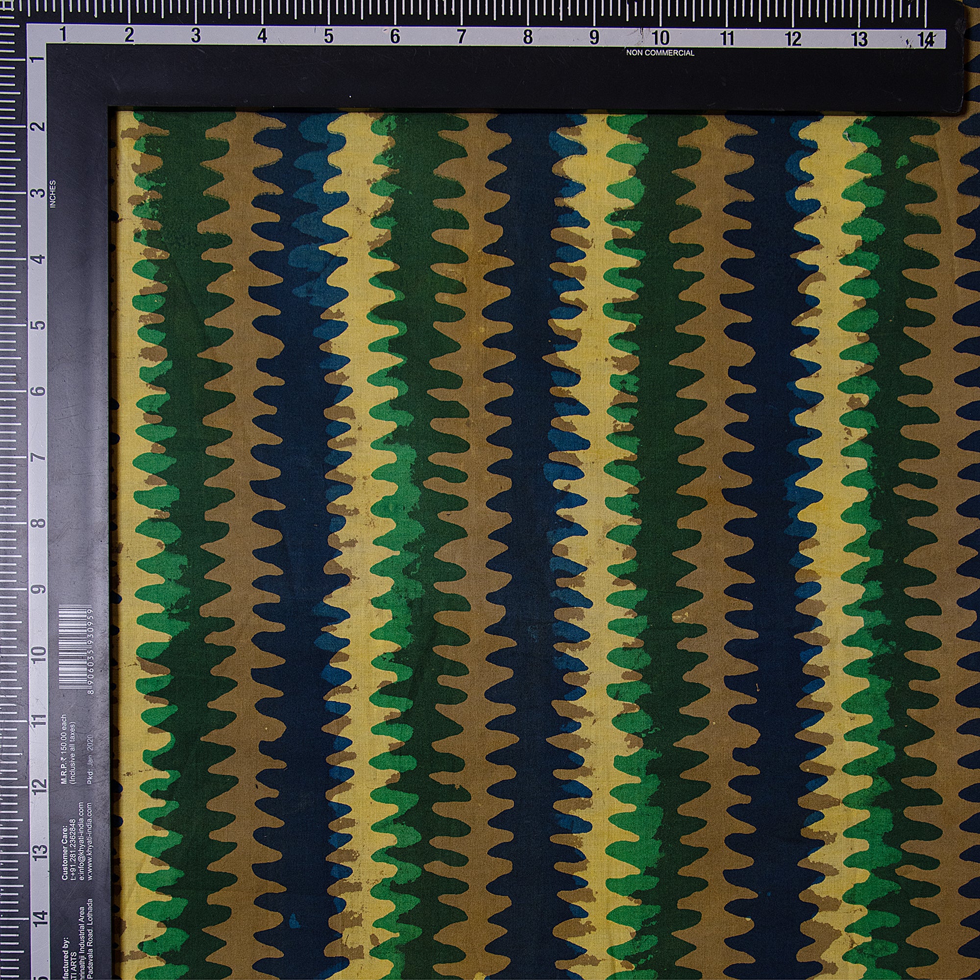 Stripes Hand Block Print Cotton Dabu Fabric