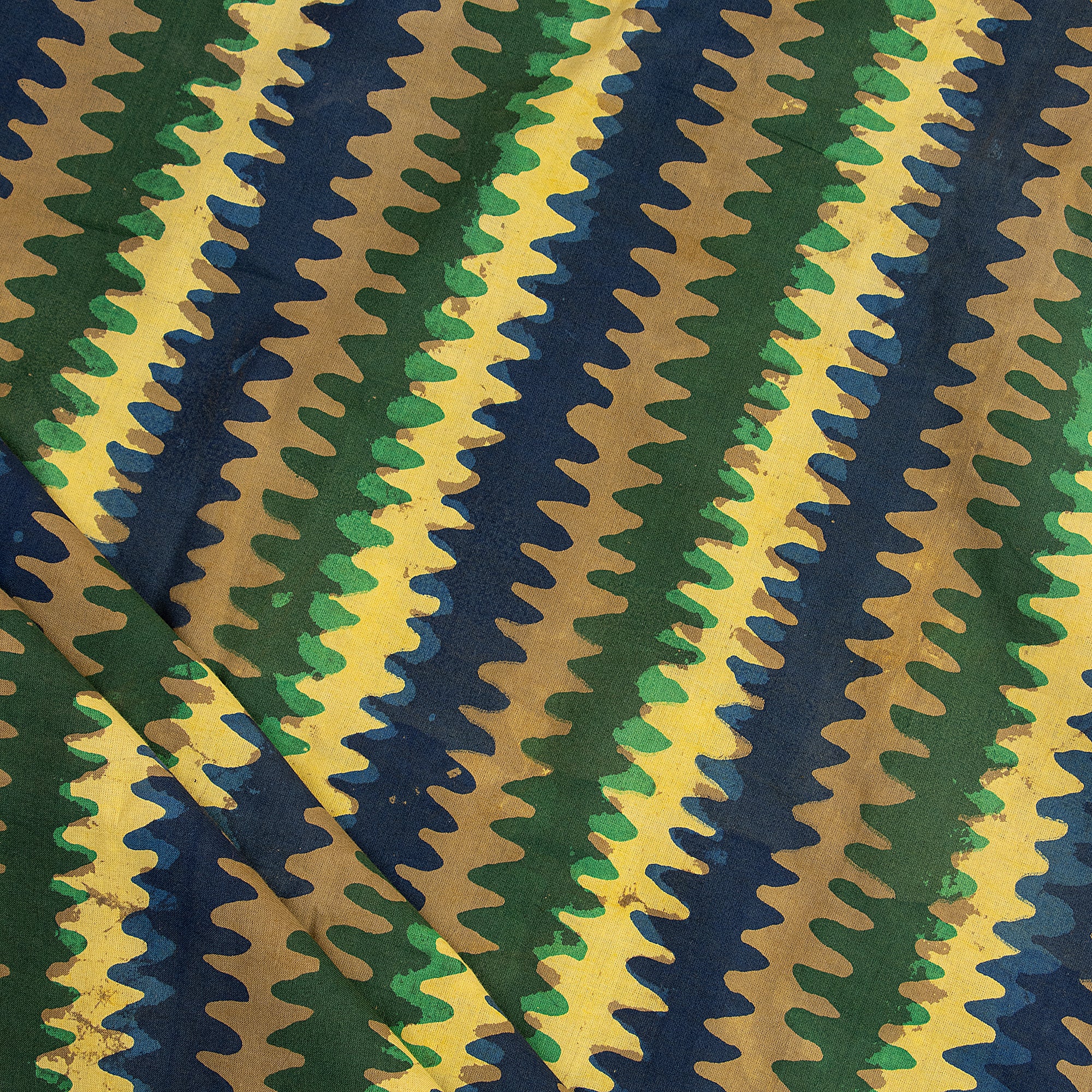 Stripes Hand Block Print Cotton Dabu Fabric