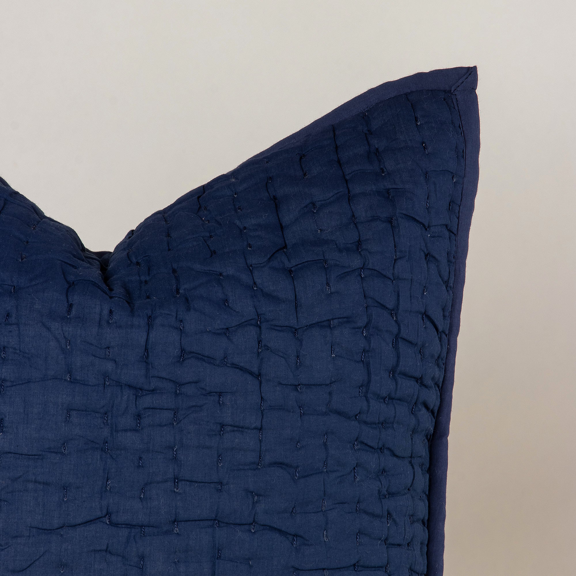 Stunning Blue Hand Block Ccotton Kantha Cushion Cover