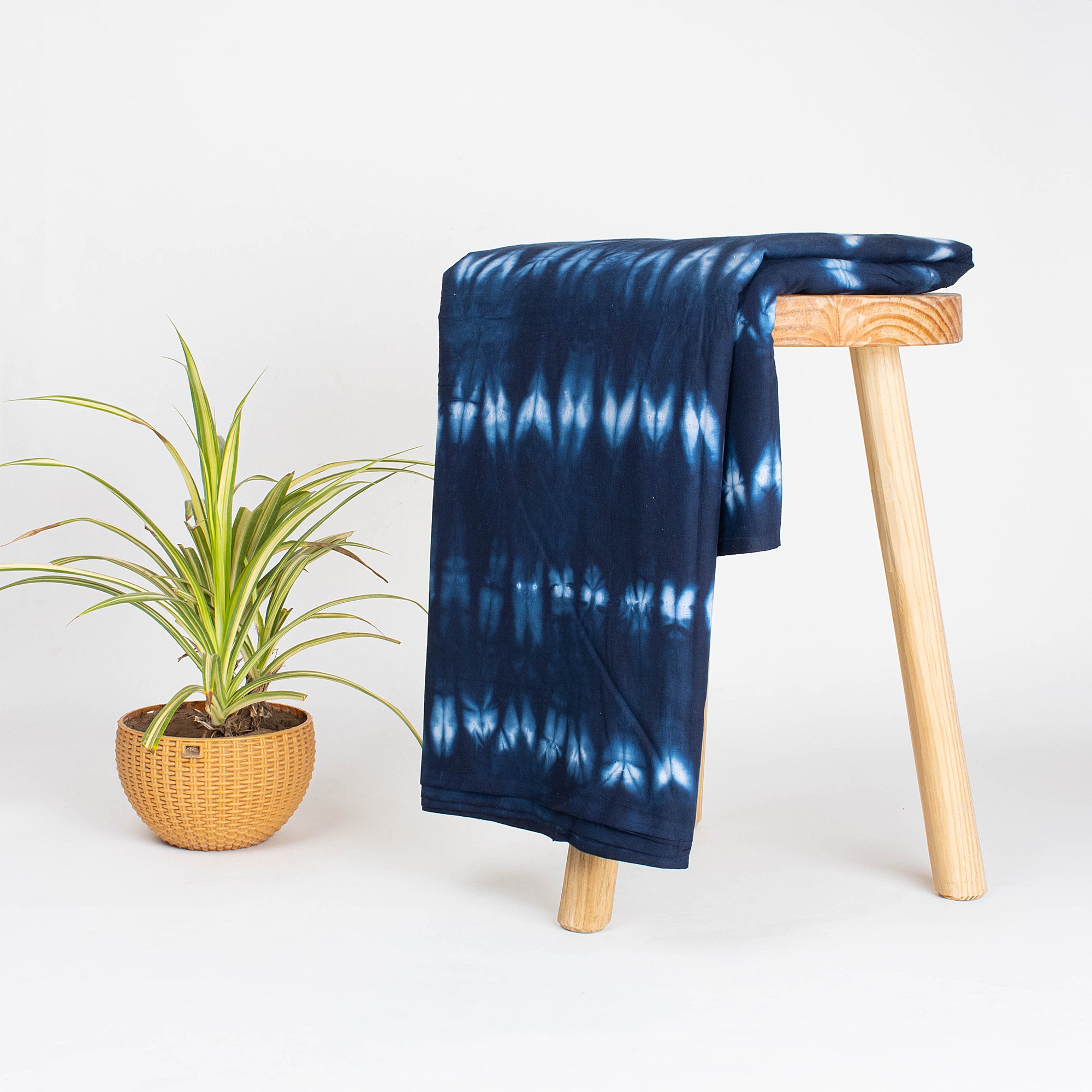 Stunning Blue Shibori Tie Dye Cotton Fabric
