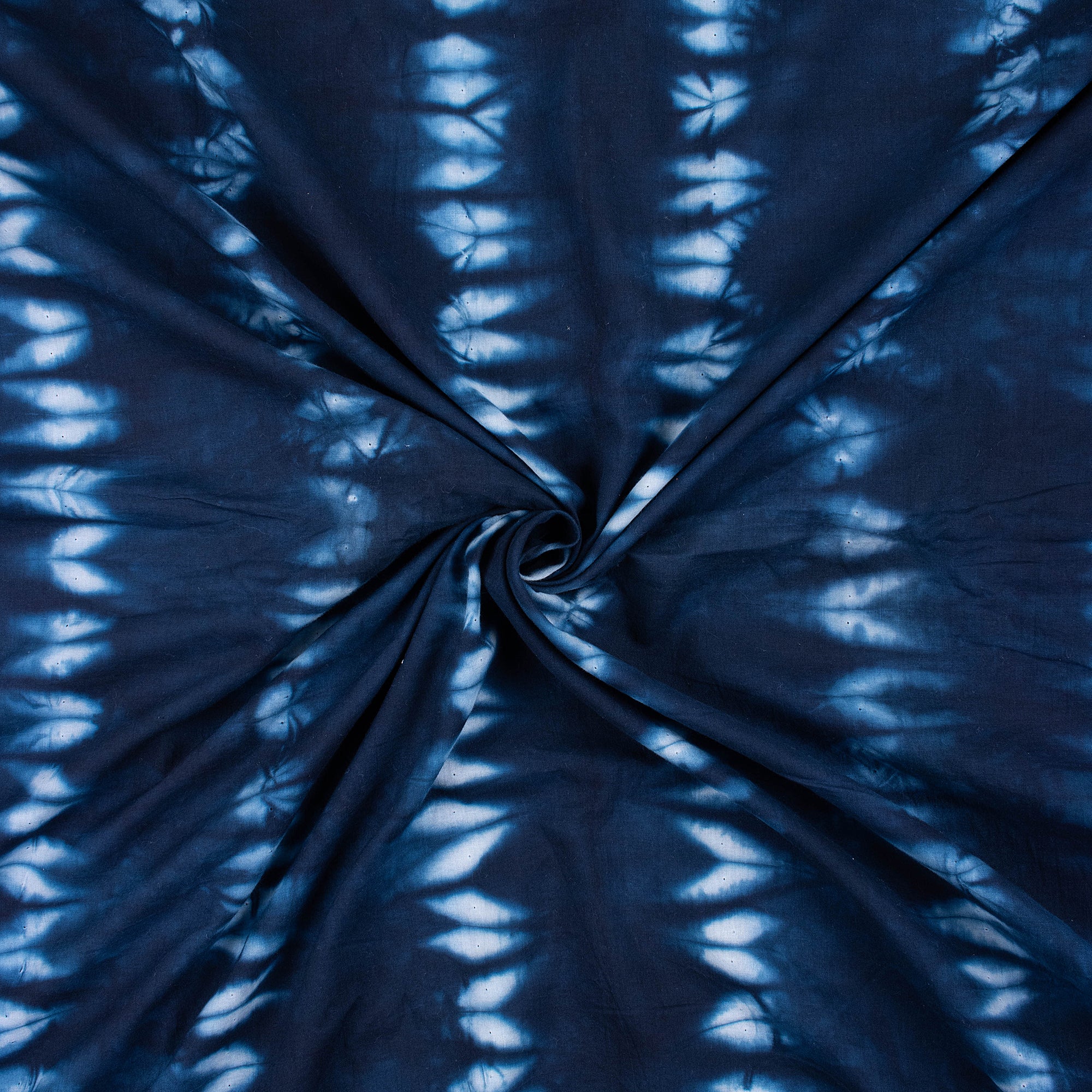 Stunning Blue Shibori Tie Dye Cotton Fabric
