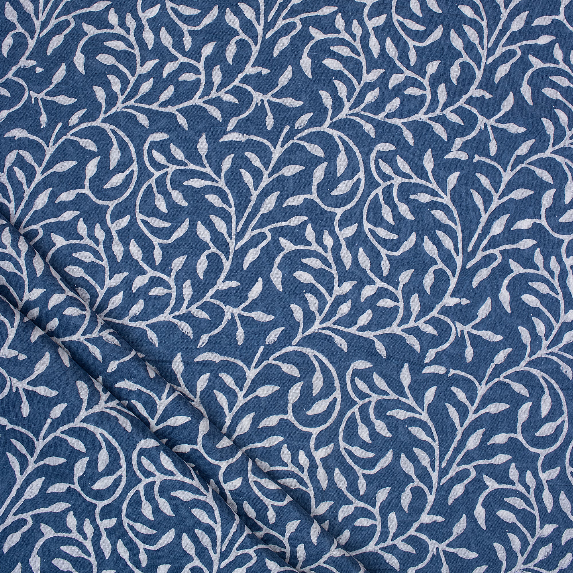 Stunning Indigo Blue Pure Cotton Hand Block Print Fabric