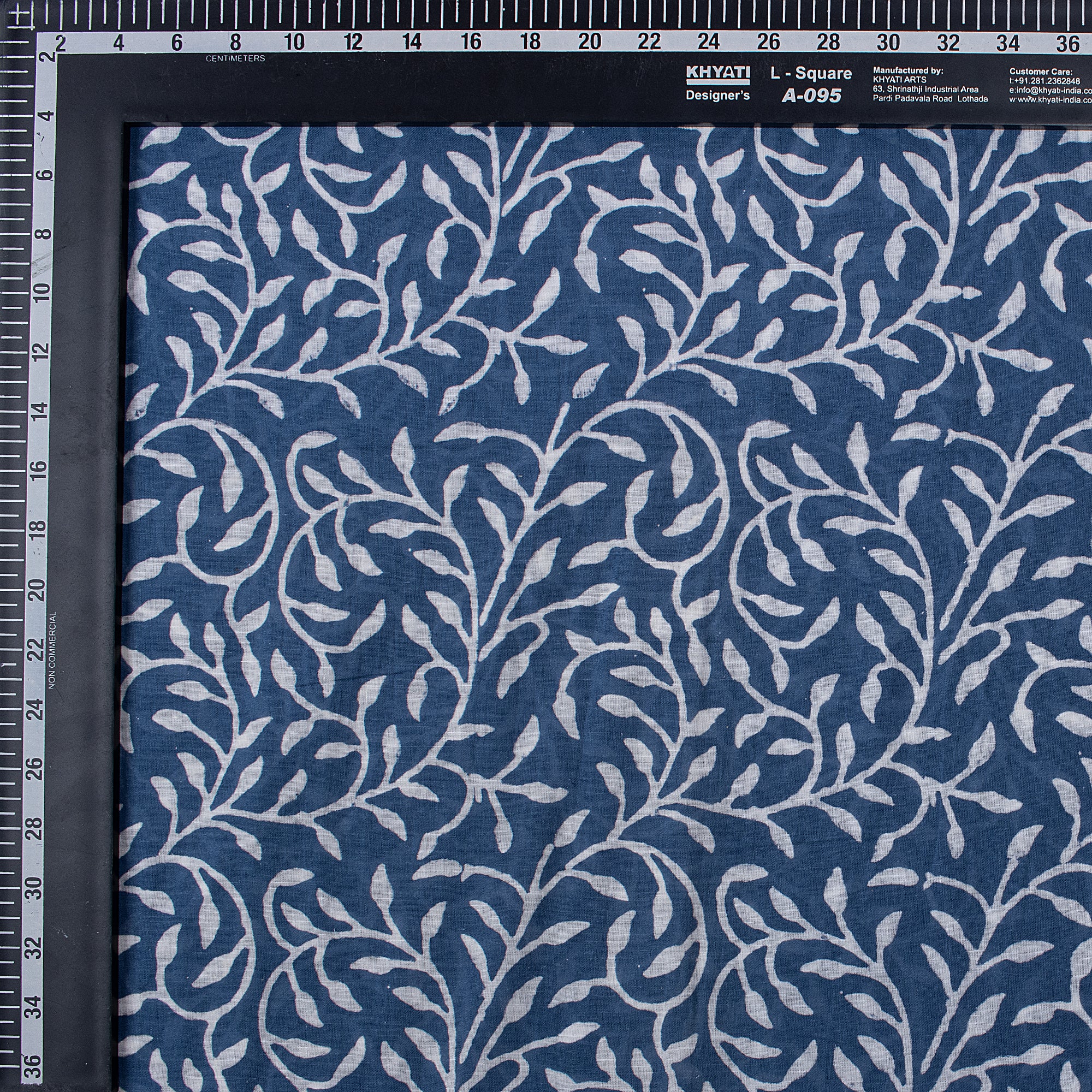 Stunning Indigo Blue Pure Cotton Hand Block Print Fabric