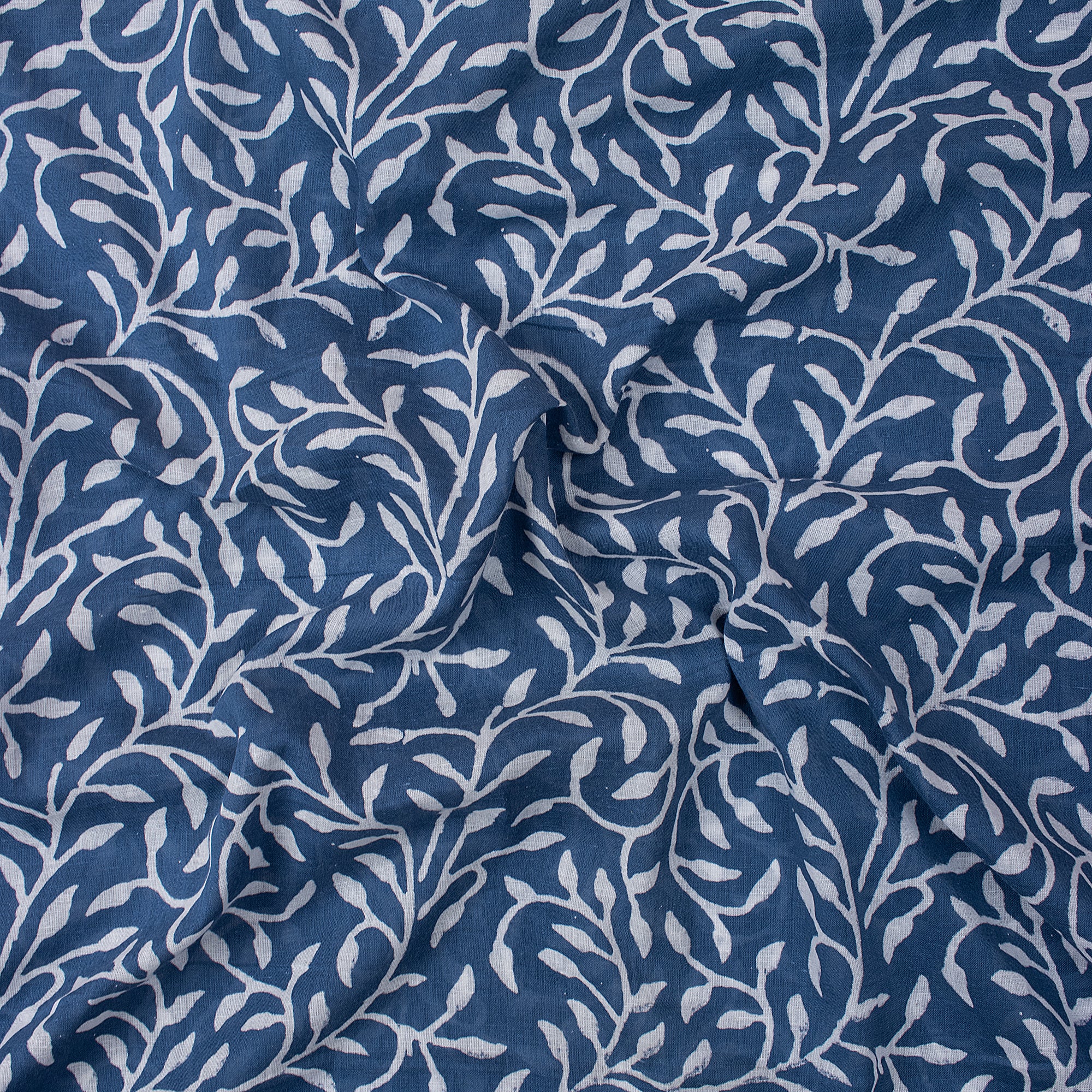 Stunning Indigo Blue Pure Cotton Hand Block Print Fabric