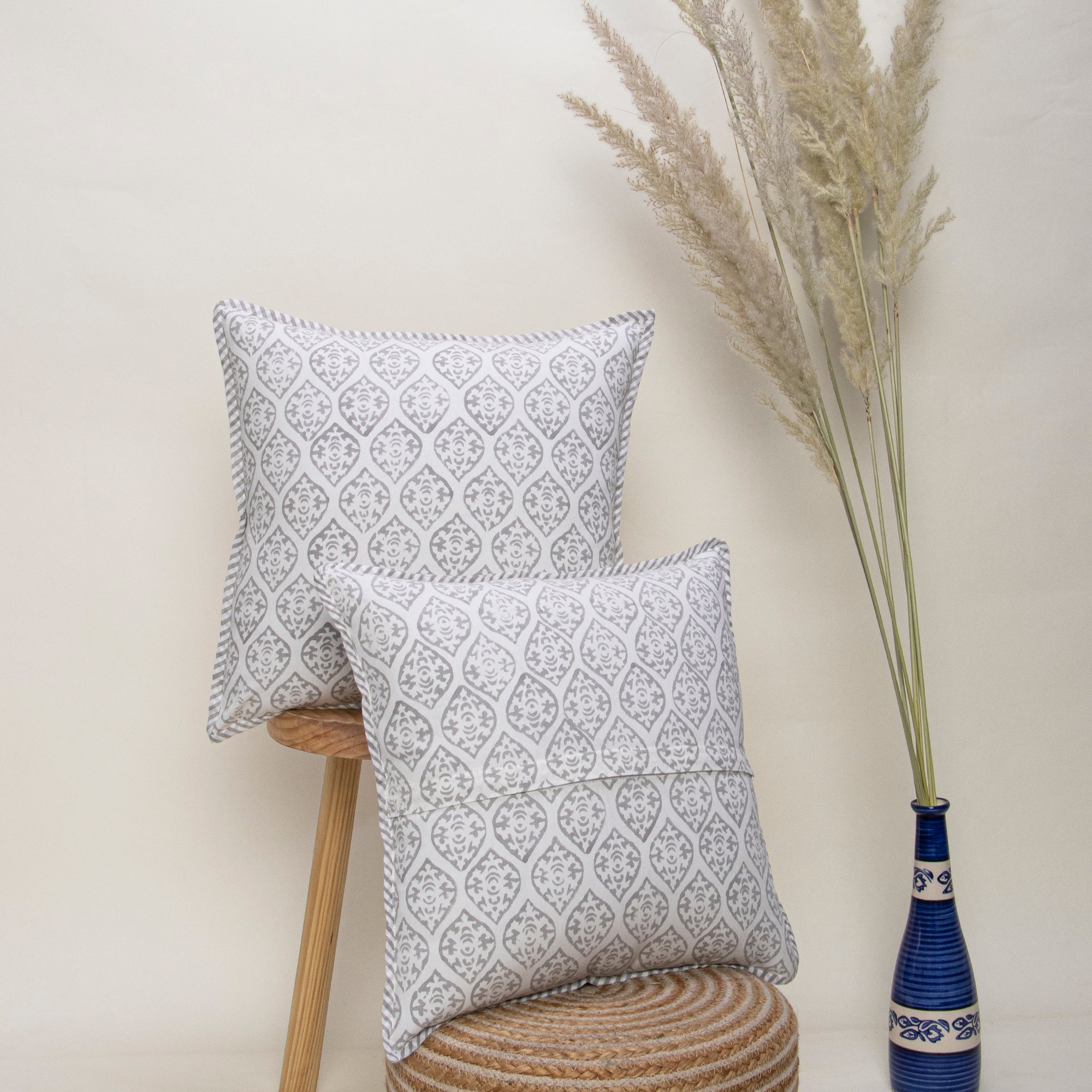 Stylish Hand Block Cotton Cushion Cover