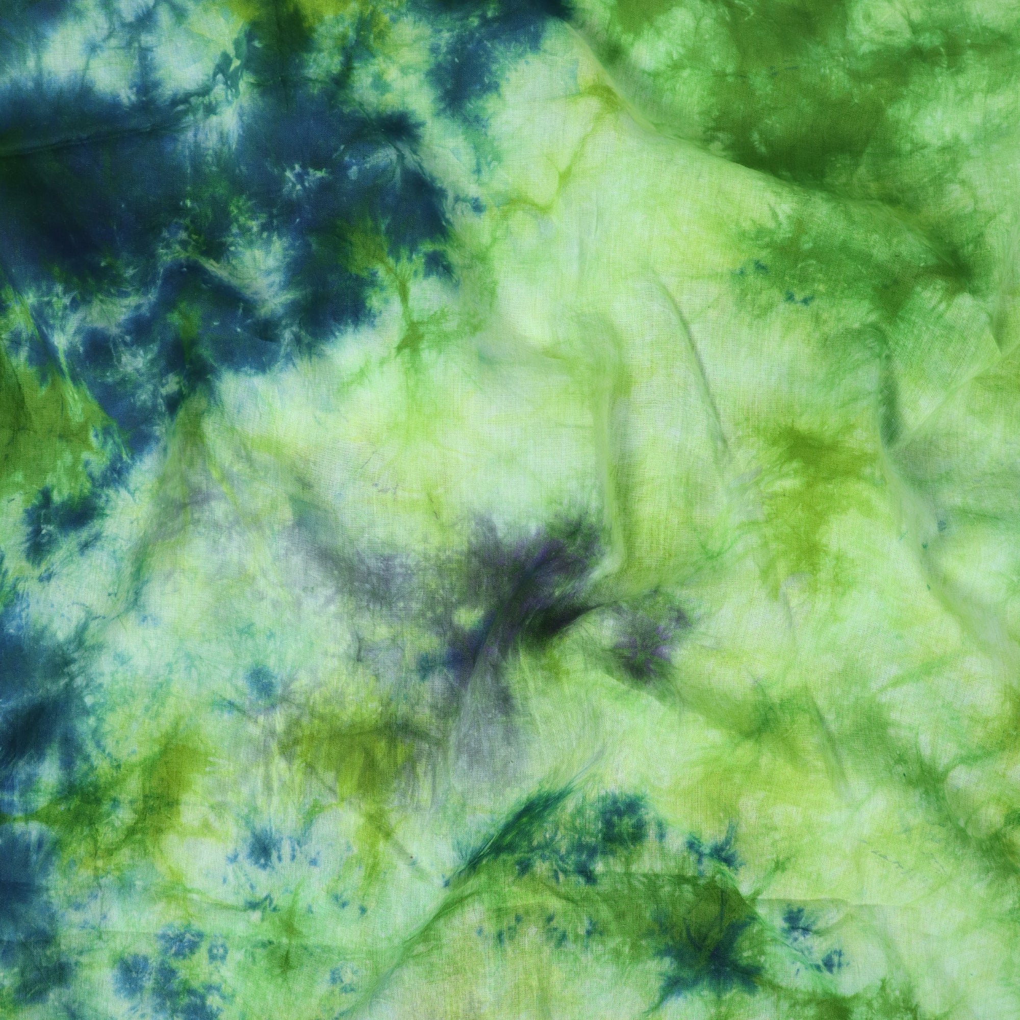 Stylish Hand Dyed Cotton Green Tie Dye Shibori Fabric