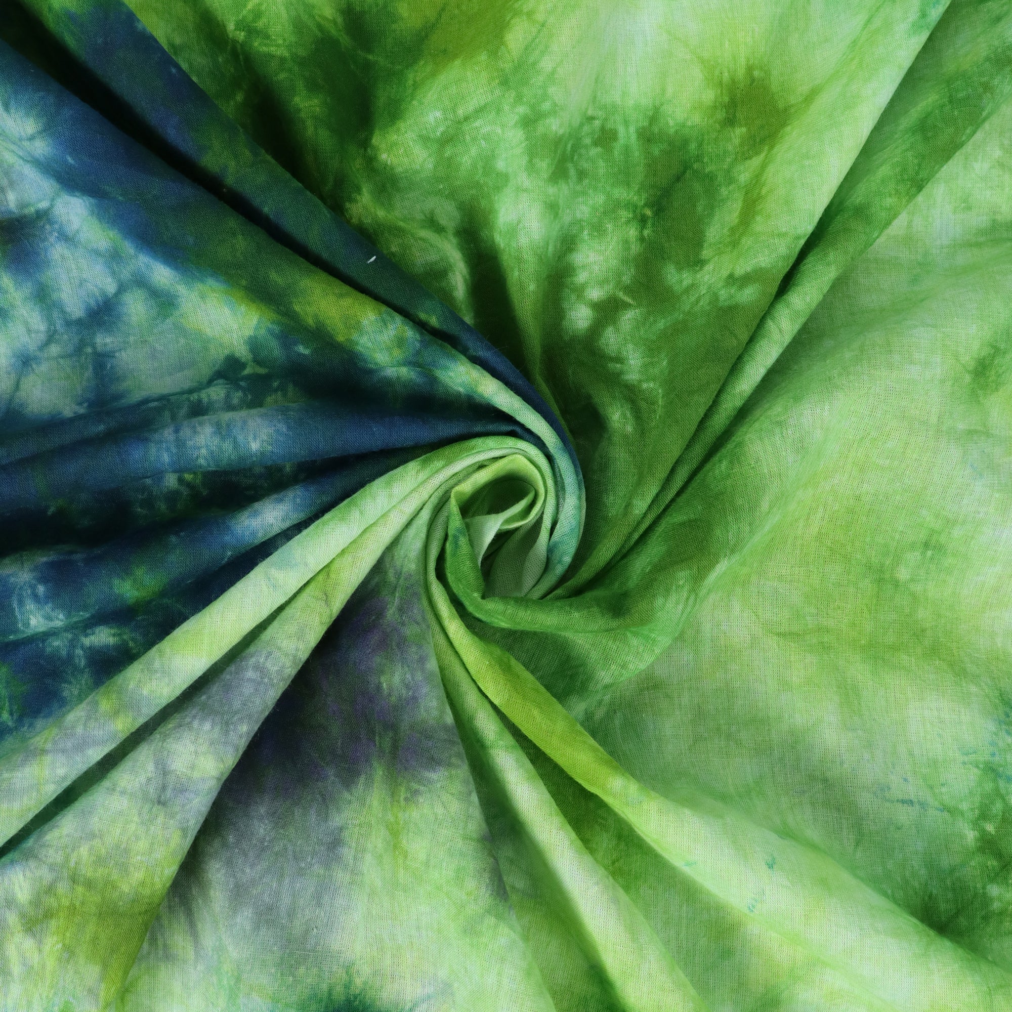Stylish Hand Dyed Cotton Green Tie Dye Shibori Fabric