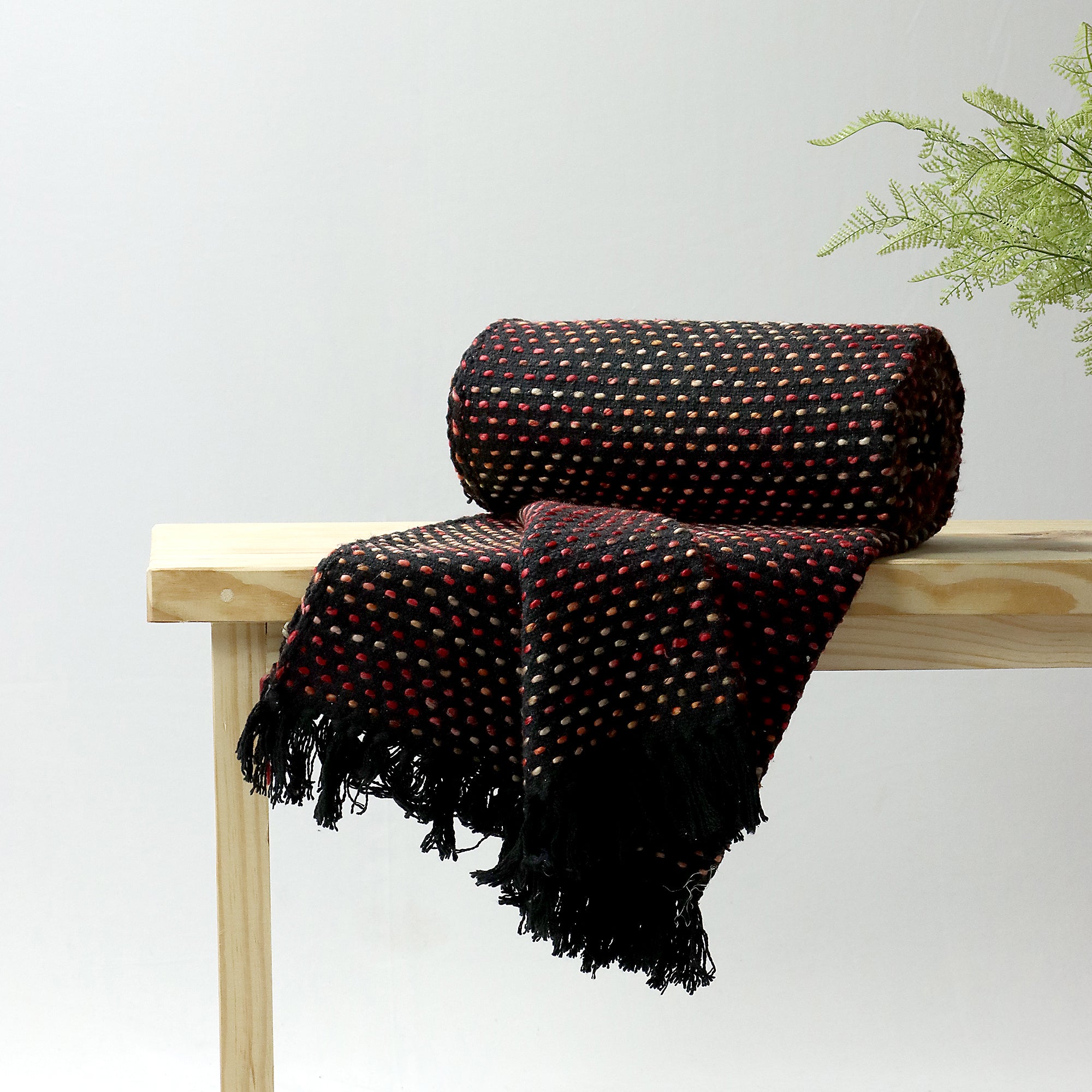 Stylish Hnadmade Woven Cotton Reversible Sofa Throw Blanket