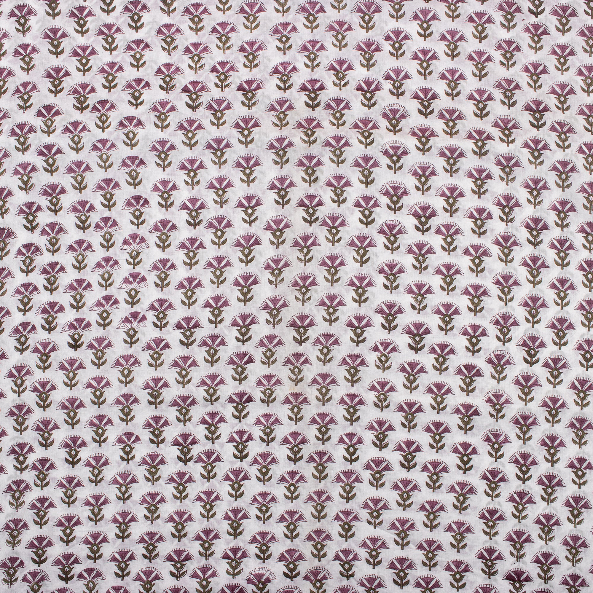 Stylish Purple Floral Block Print Fabric