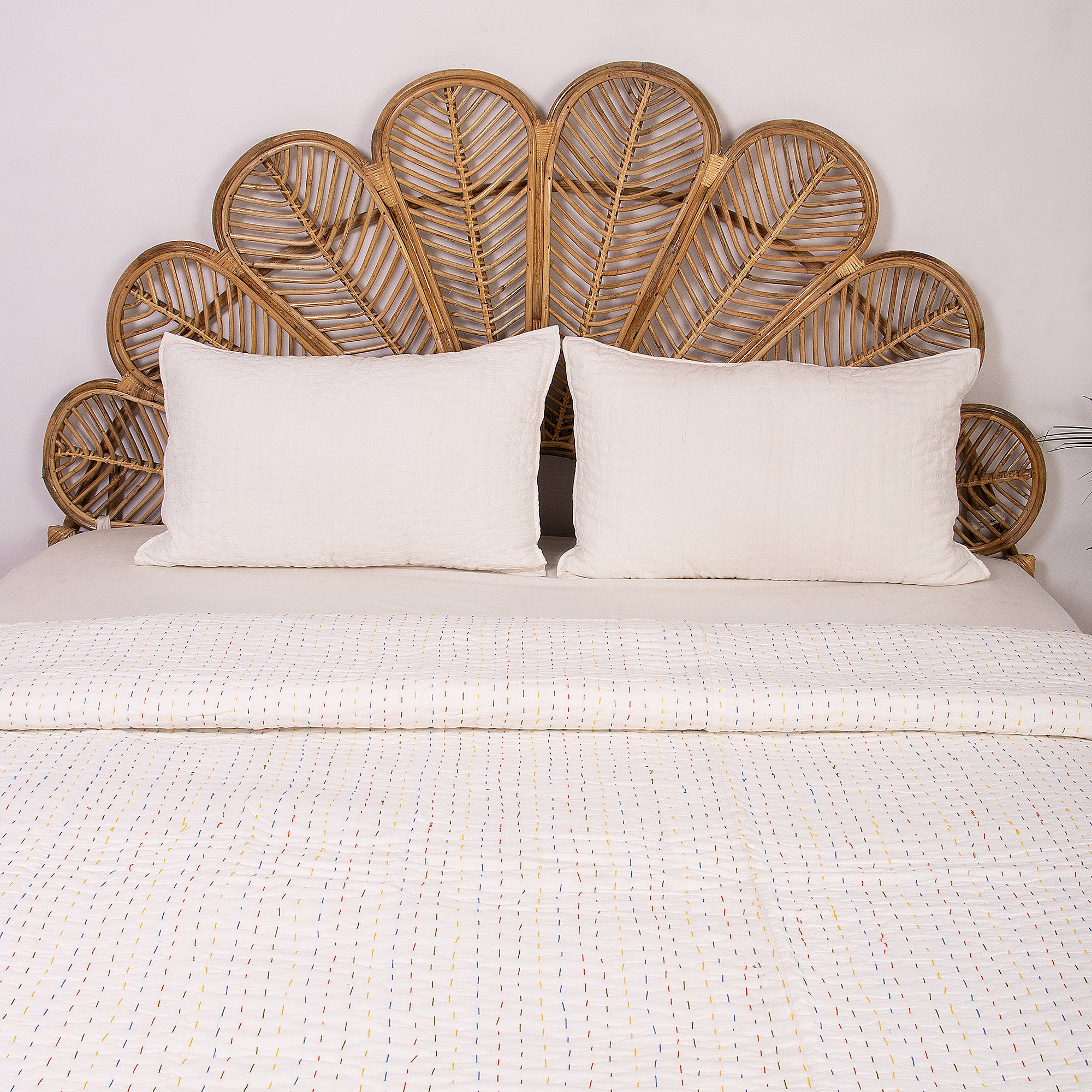 Stylish Solid Indian Kantha Quilt Blanket