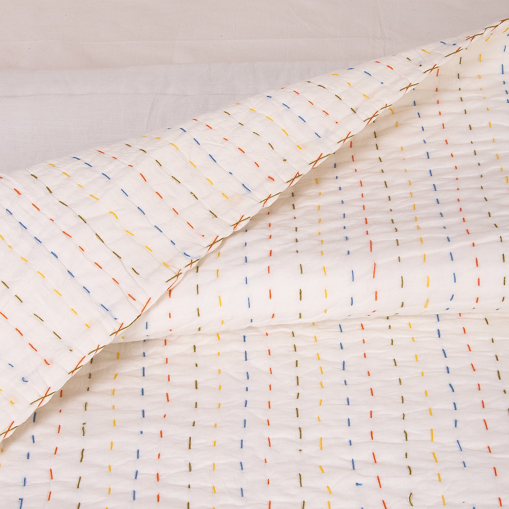 Stylish Solid Indian Kantha Quilt Blanket