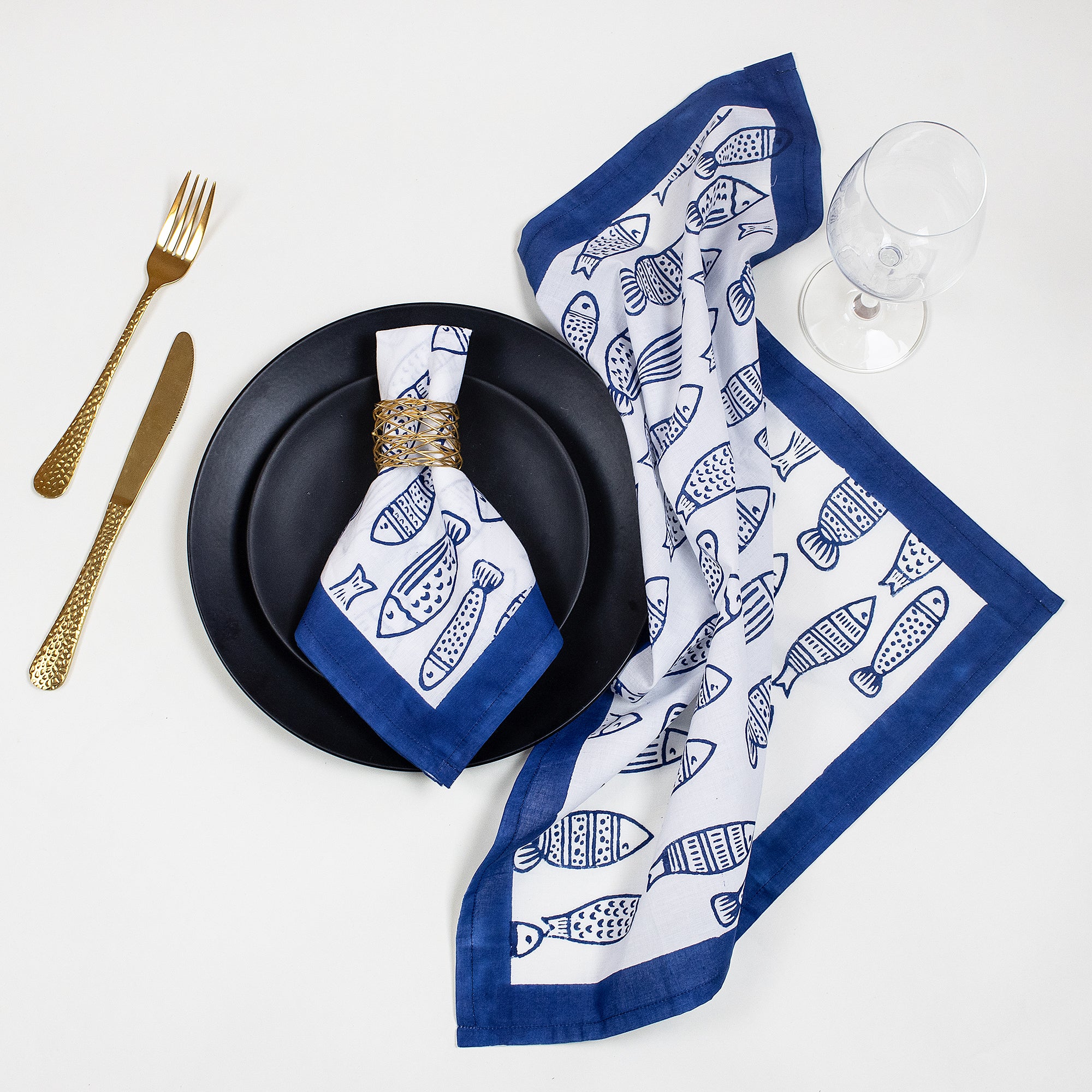 Animal Hand Blocked Printed Cotton Kitchen Napkin Cloth