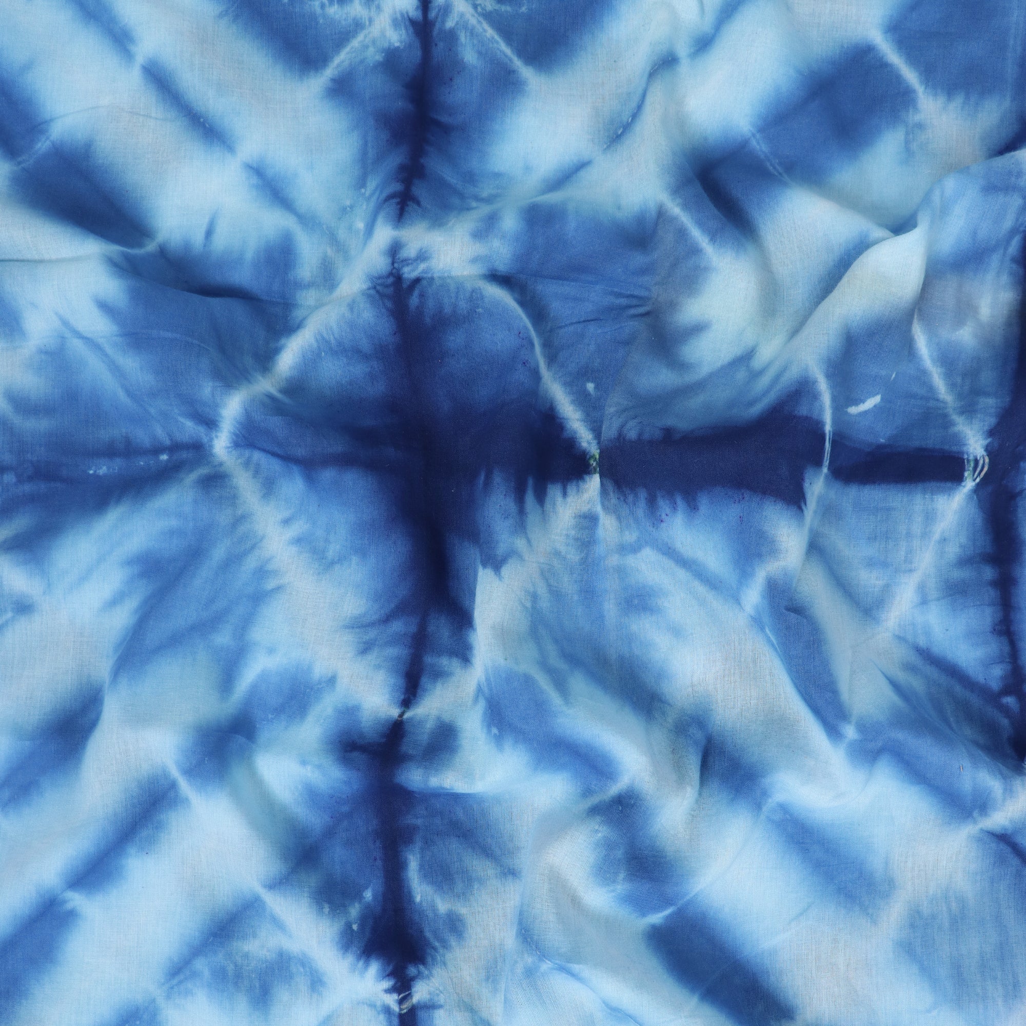 Traditional Blue Tie Dye Shibori Cotton Fabric