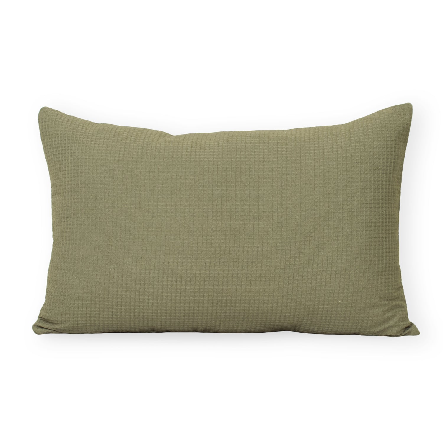 Trendy Olive Green Waffle Cotton Pillowcases