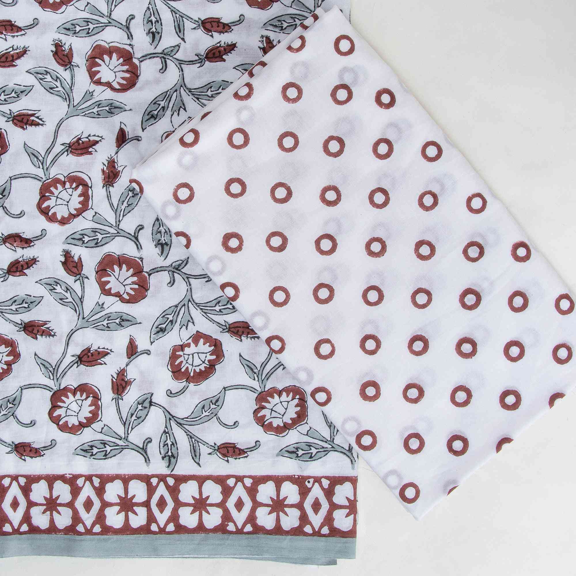 Multicolor Pure Cotton Suits with Cotton Dupatta