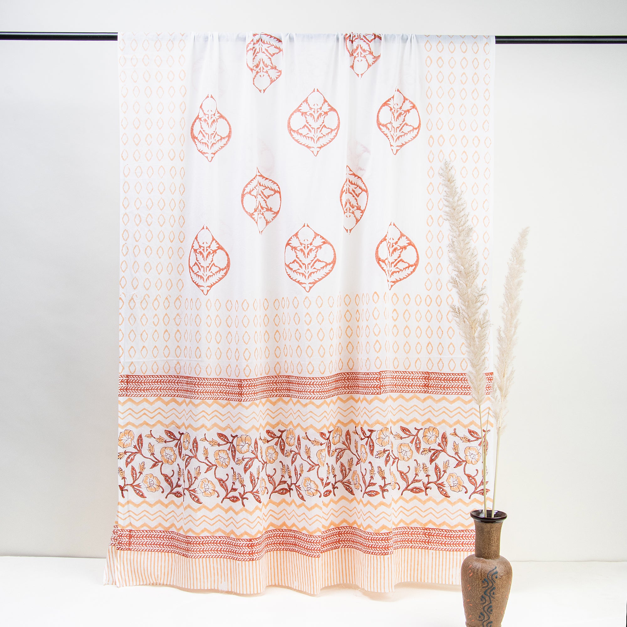 Flower Print Jaipuri Cotton Suit with Cotton Dupatta