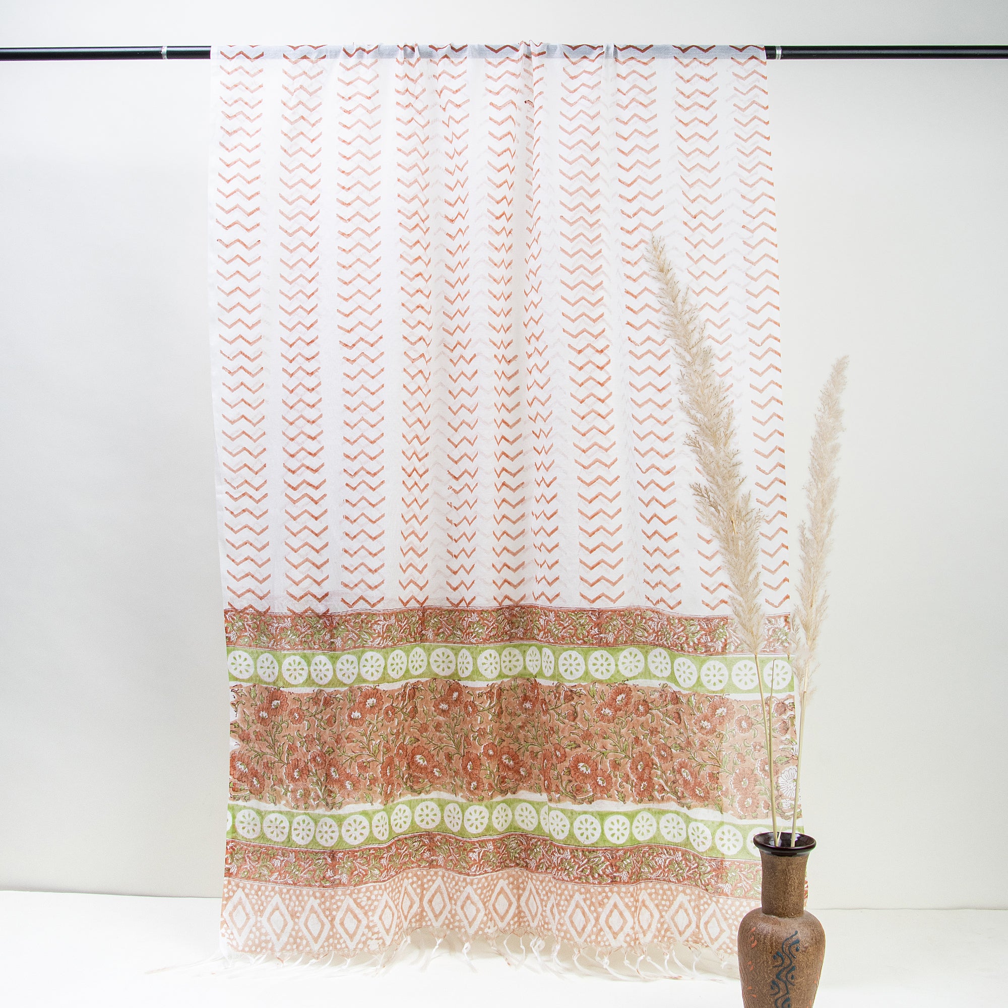 Floral Woman Cotton Suits with Kota Doria Dupatta