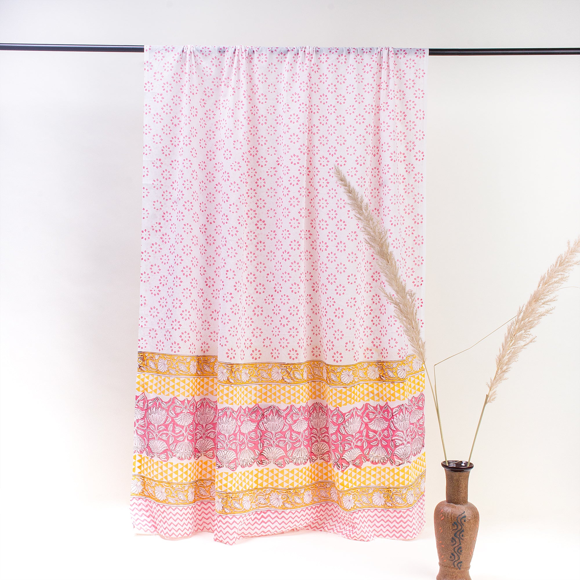 Flower Print Unstitched Pure Cotton Suits Sets with Cotton Dupatta