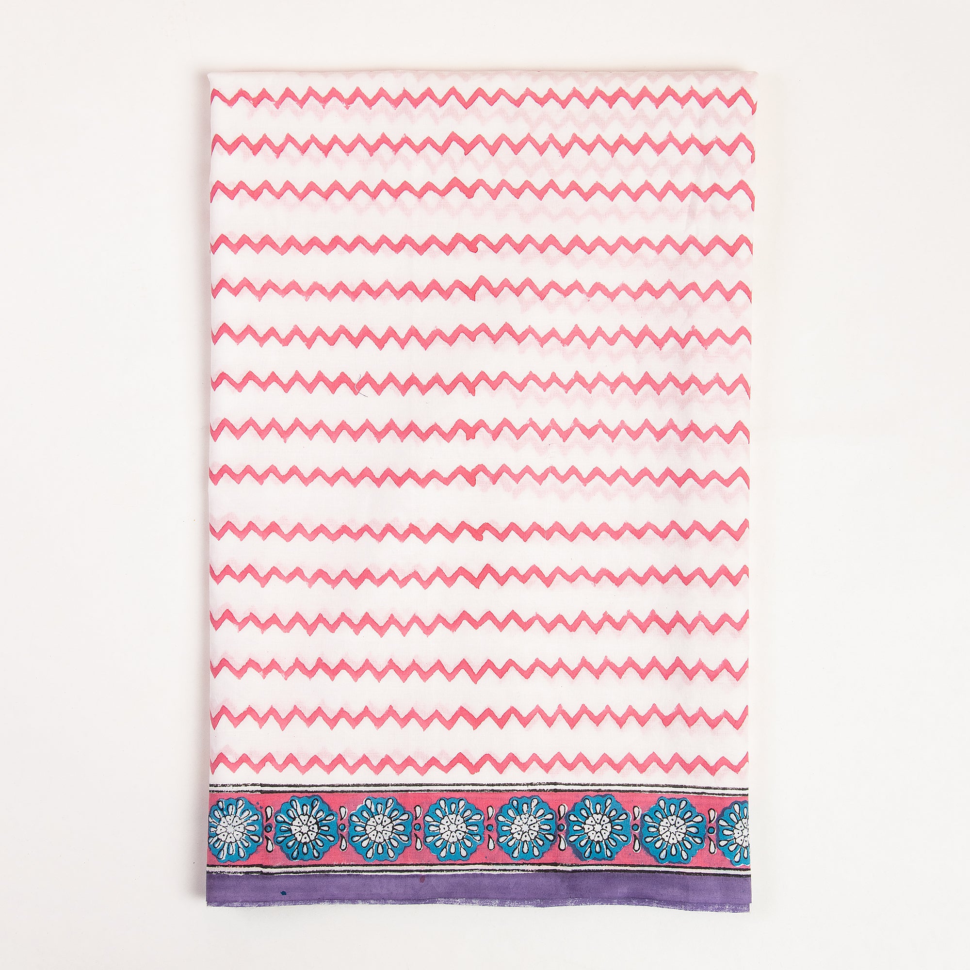 Hand Block Blue Design Cotton Suit with Kota Dupatta