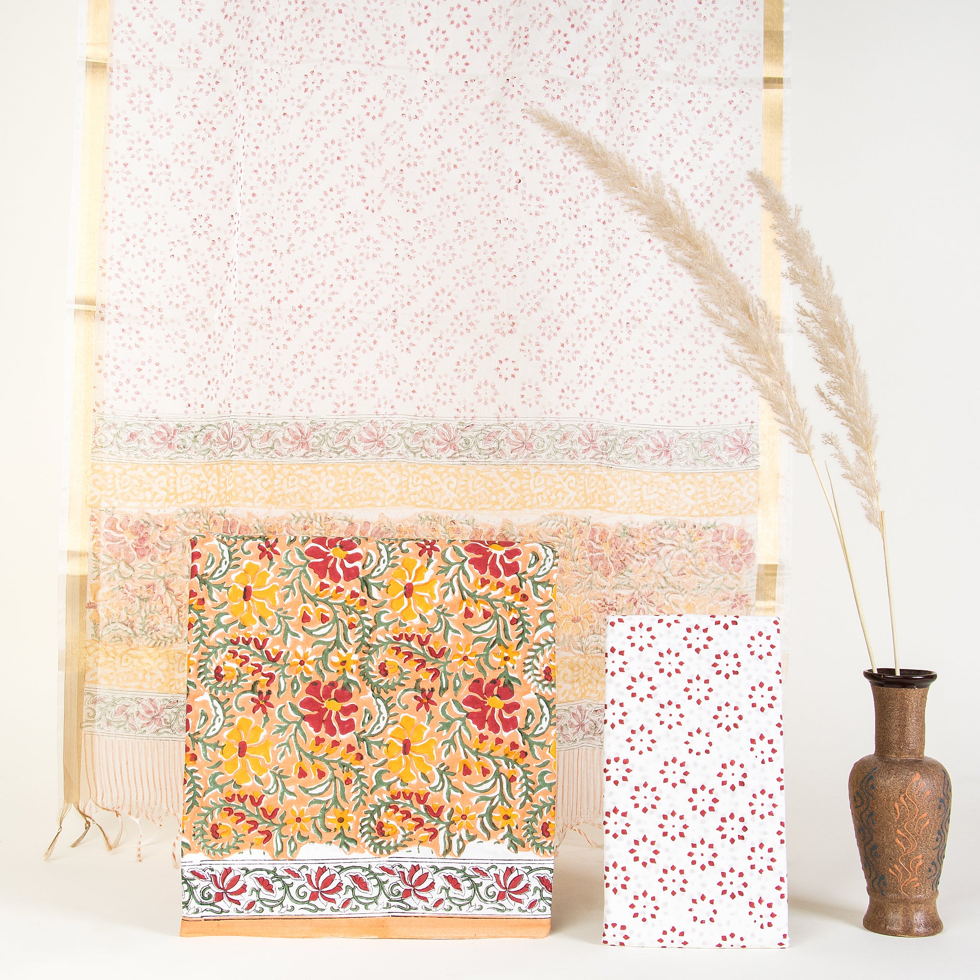 Red Floral 3-Piece Suit for Women