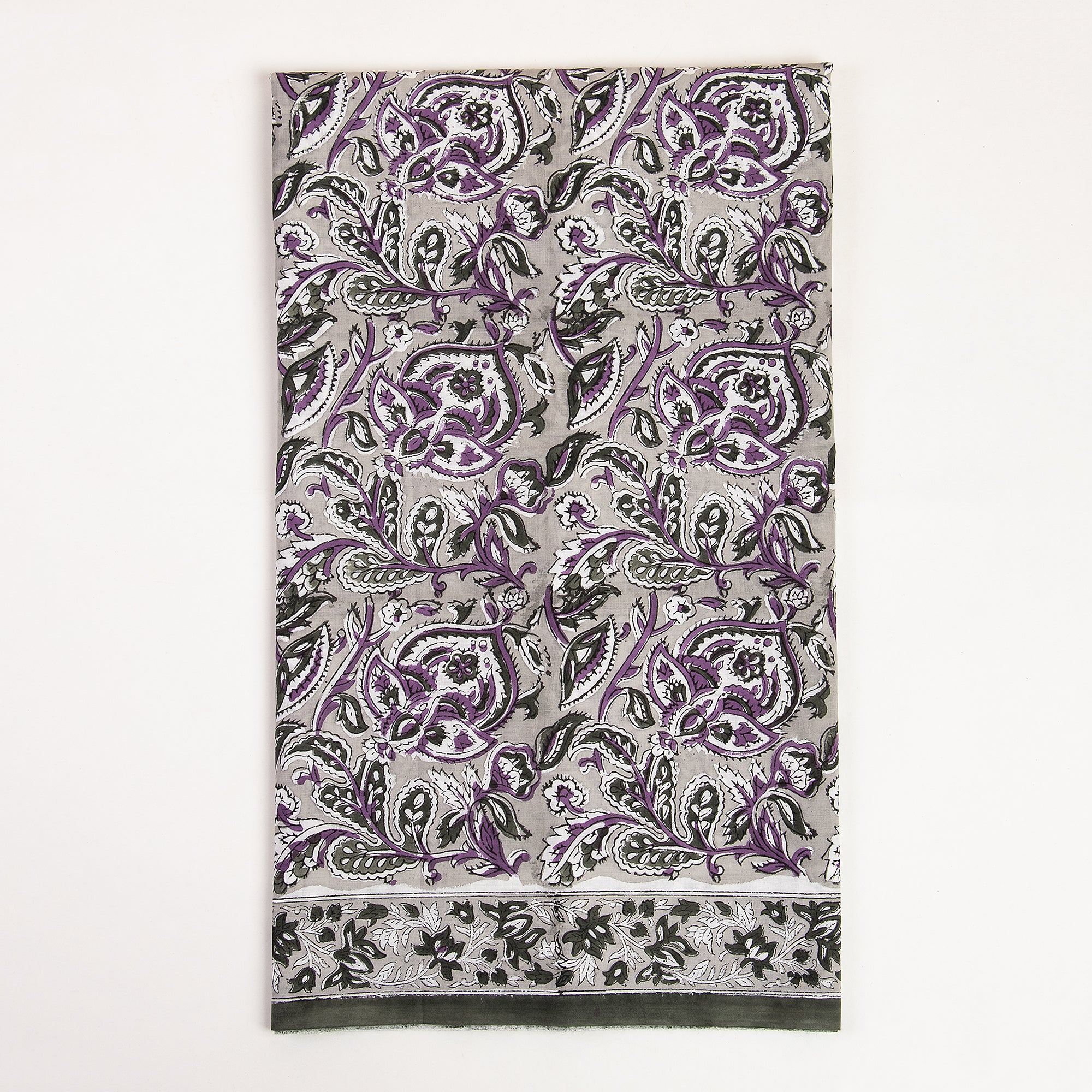 Blue Floral Print Cotton Suits with Cotton Dupatta