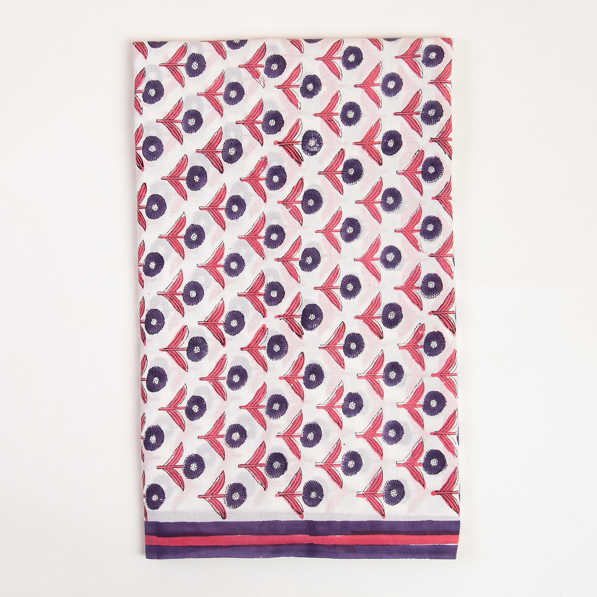 Pink Sun Flower Jaipuri Cotton Suits