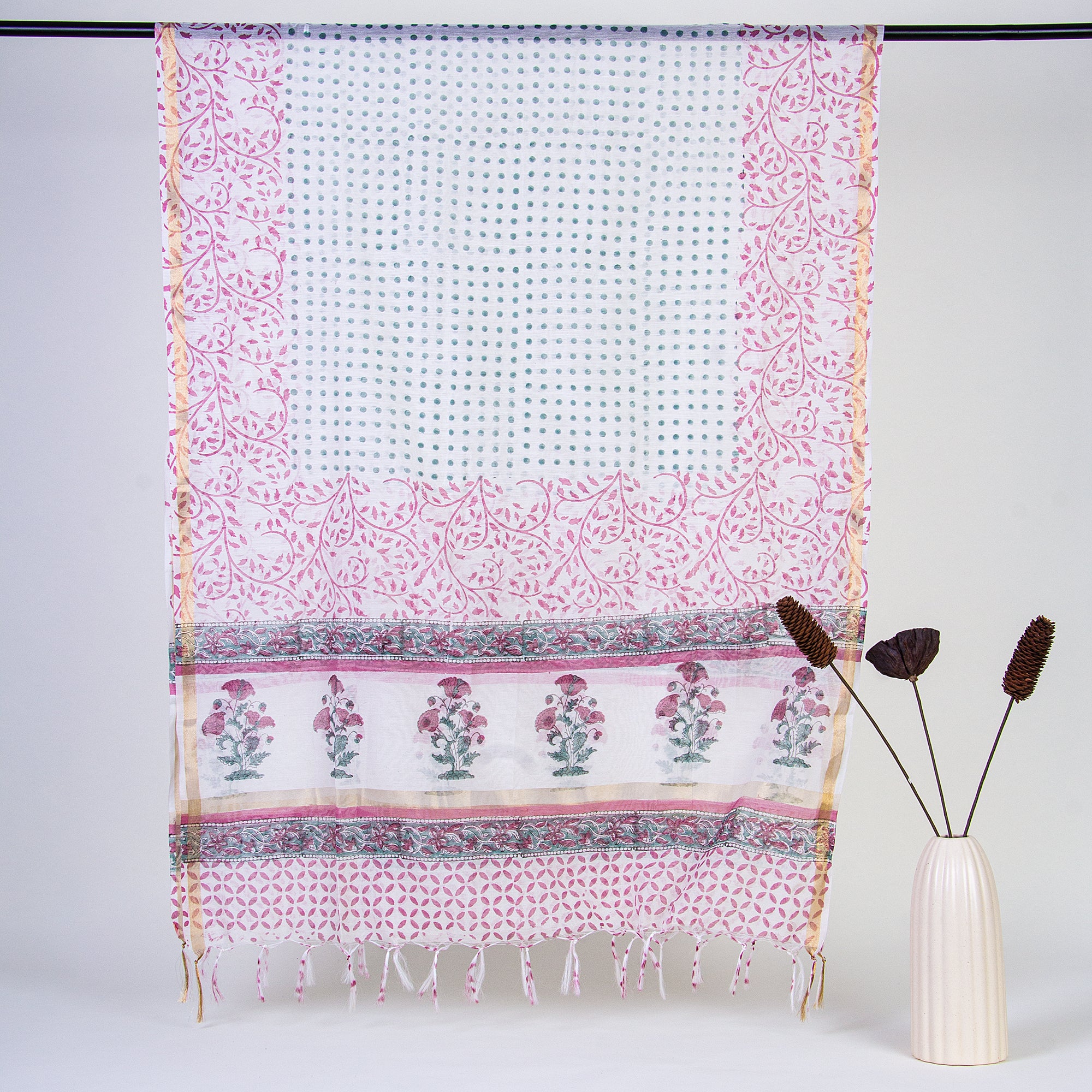 Unstitched Salwar Suit With Kota Cotton Dupatta