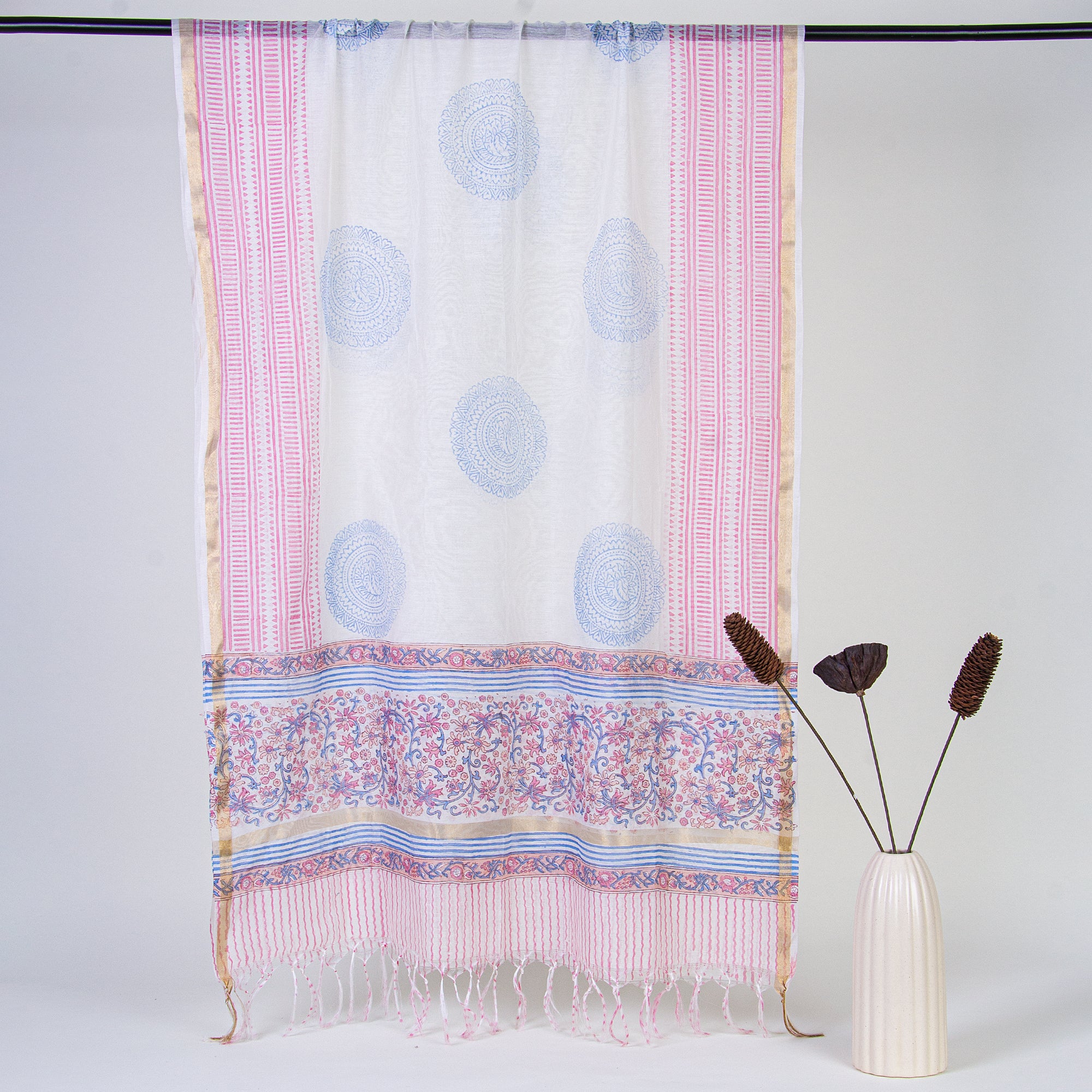 Rangoli Print Cotton Suits with Kota Doria Dupatta