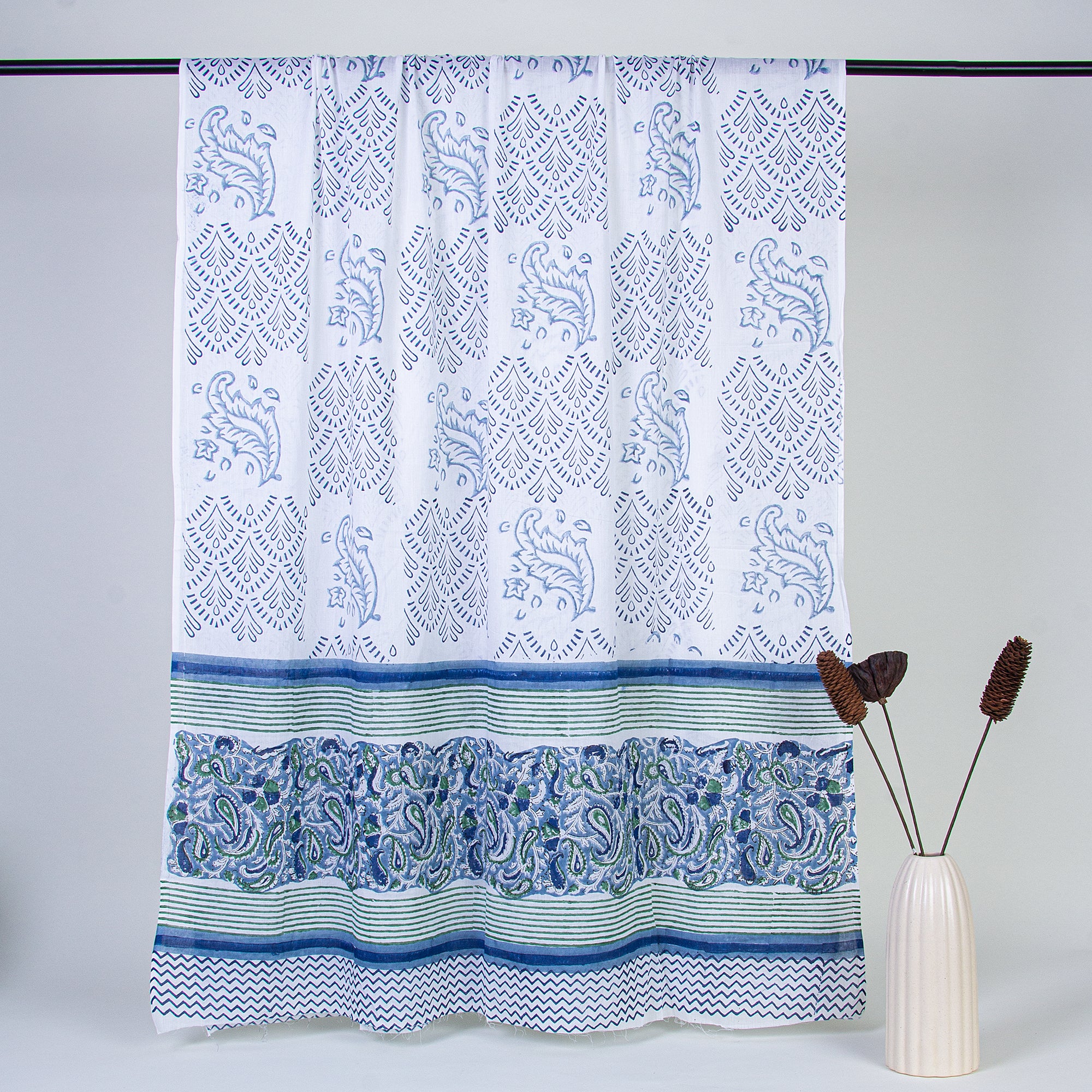 Blue Paisley Cotton Block Print Suits