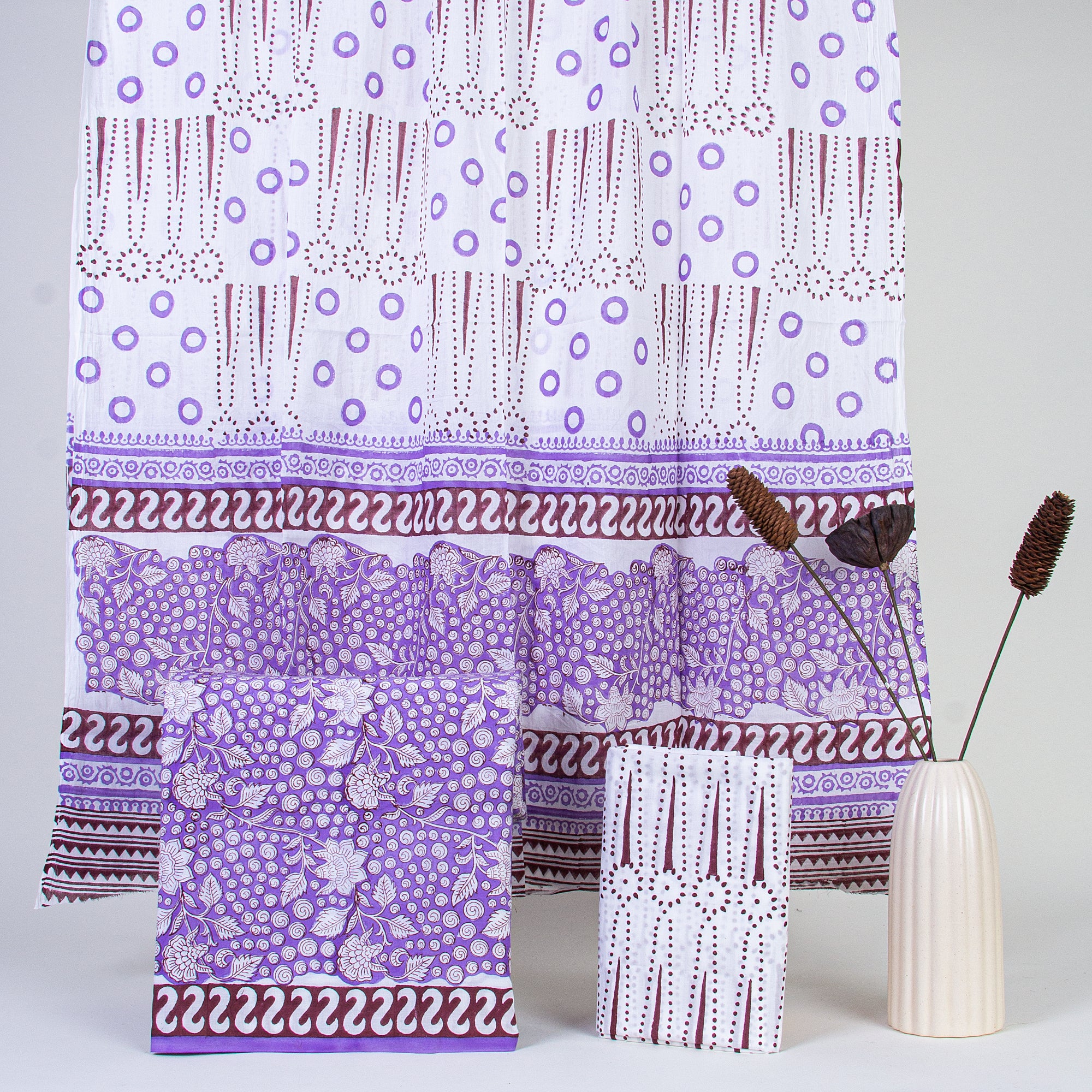 Purple Jaipuri Cotton Suits